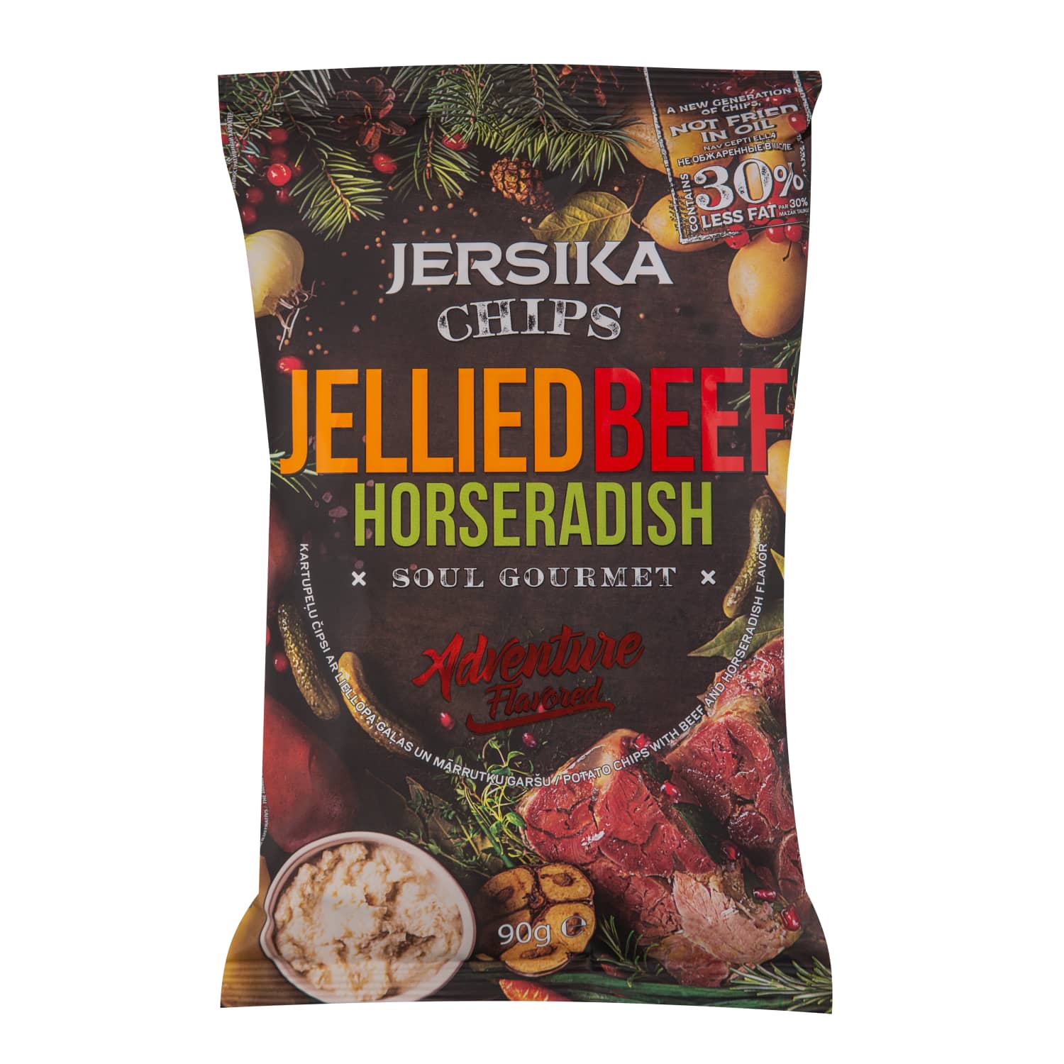 Čipsi Jersika's ar sautētu gaļu&mārrutk. 90g
