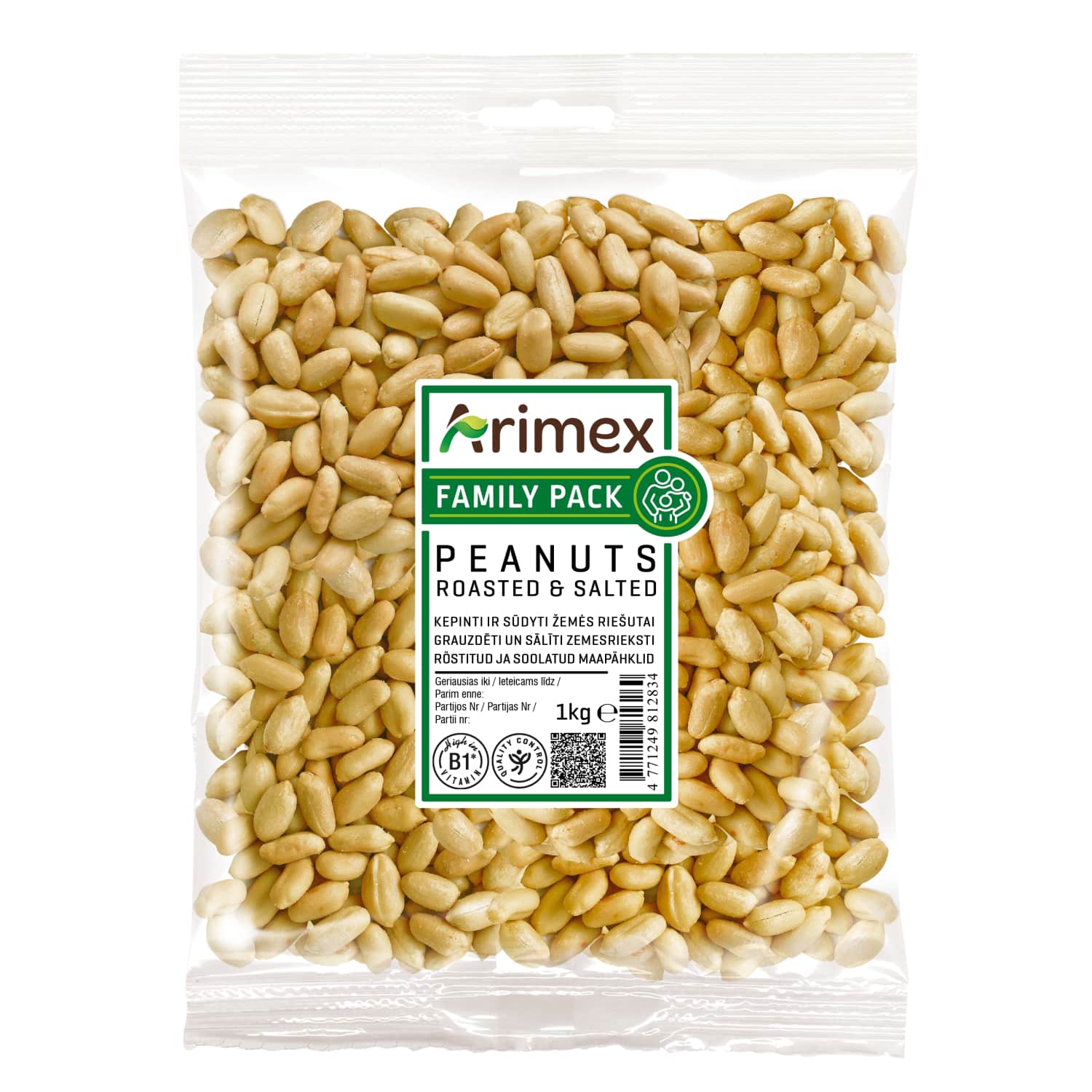 Žemės riešutai kep.,sūdyti ARIMEX, 1 kg