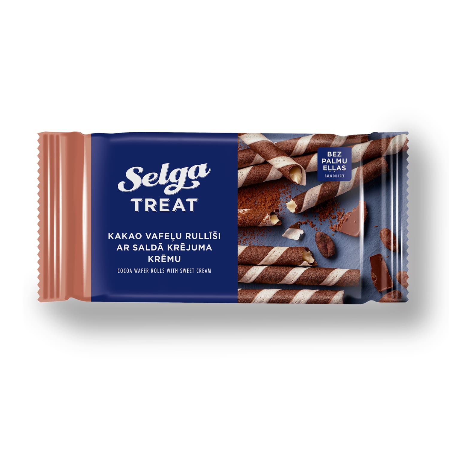 Vafliniai vamzdeliai su kakava SELGA, 160 g