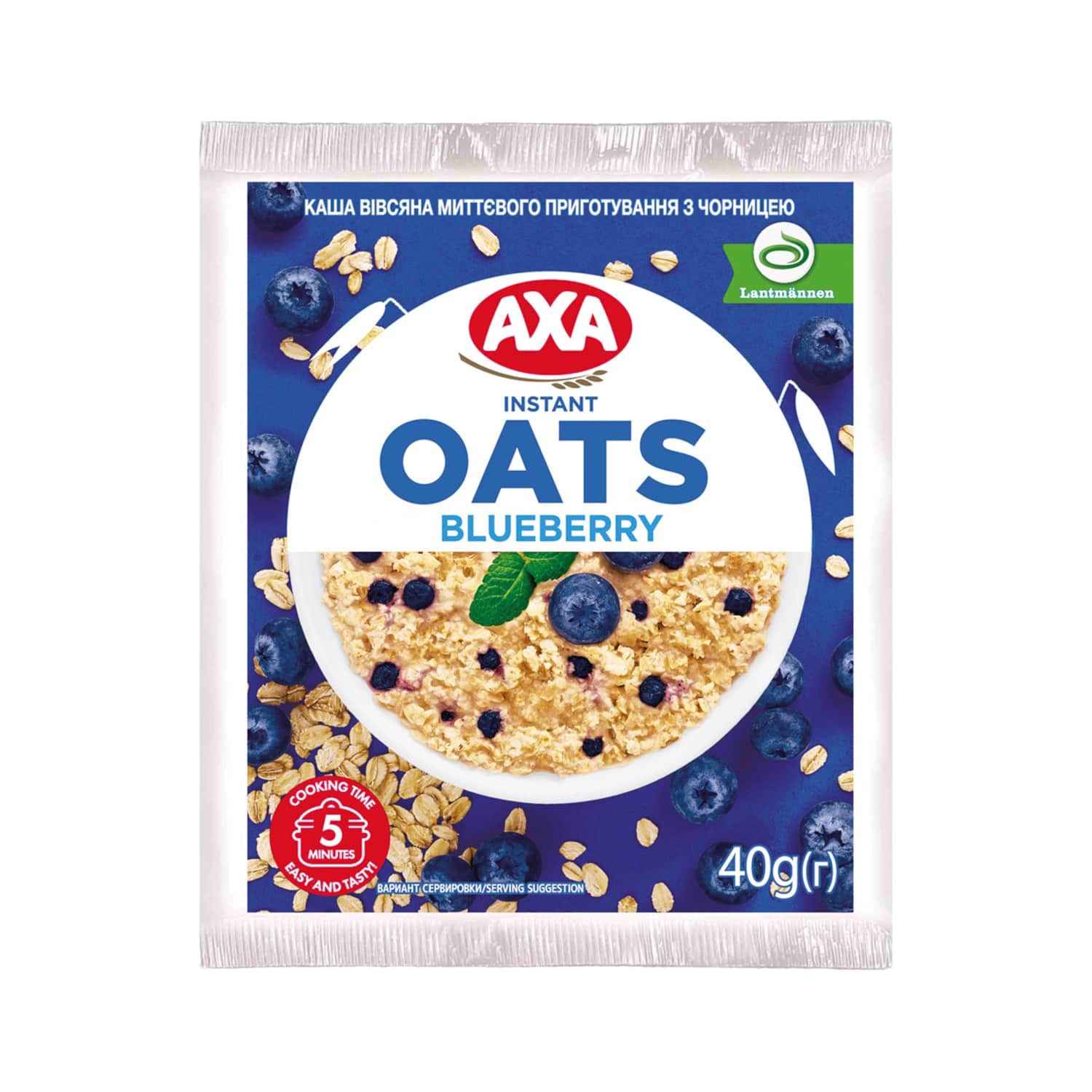 Auzu pārslu putra Axa ar mellenēm 40g