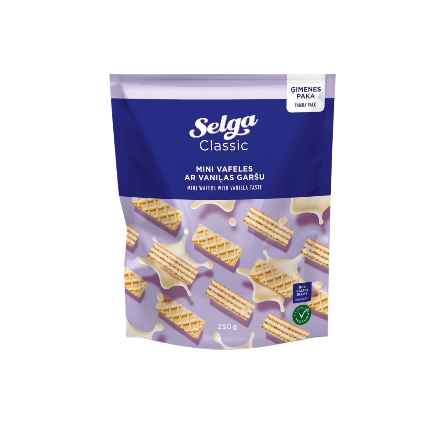 Vanilės skonio mini vafliai SELGA, 250 g