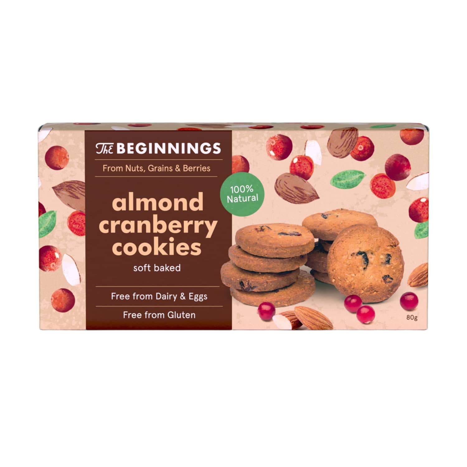 Küpsised mandli-jõhvika The Beginnings 80g