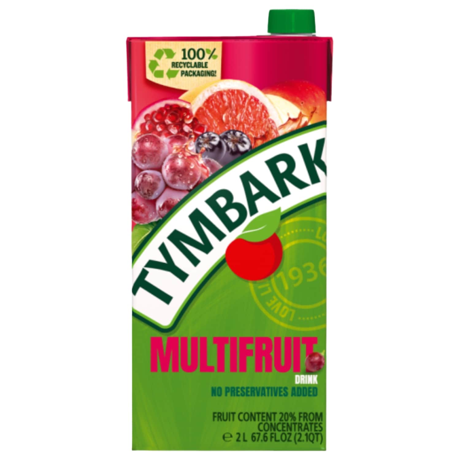 Įvairių raudonųjų vaisių gėrimas TYMBARK, 2 l