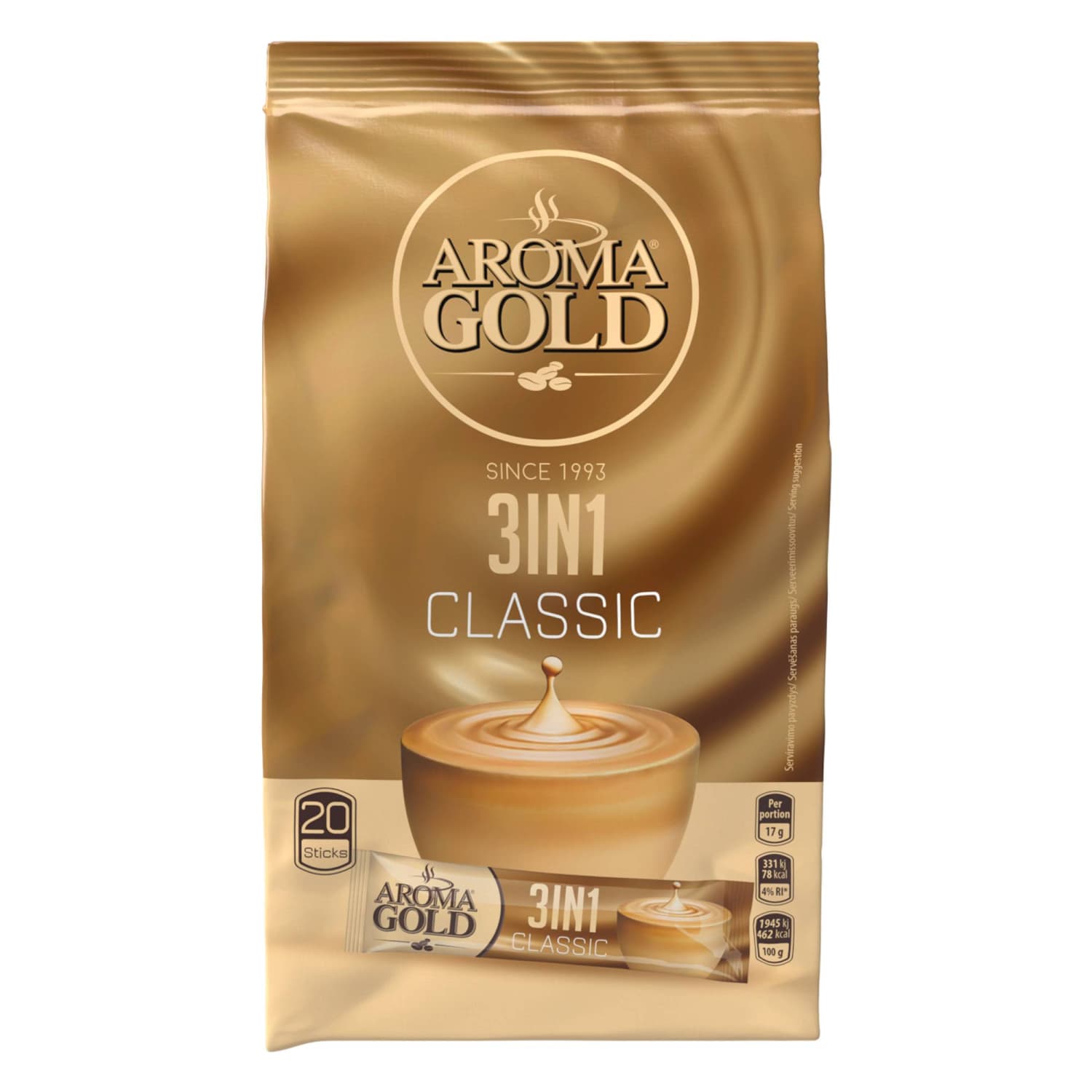 Tirp. kavos gėr. AROMA GOLD 3IN1 CLAS., 340 g