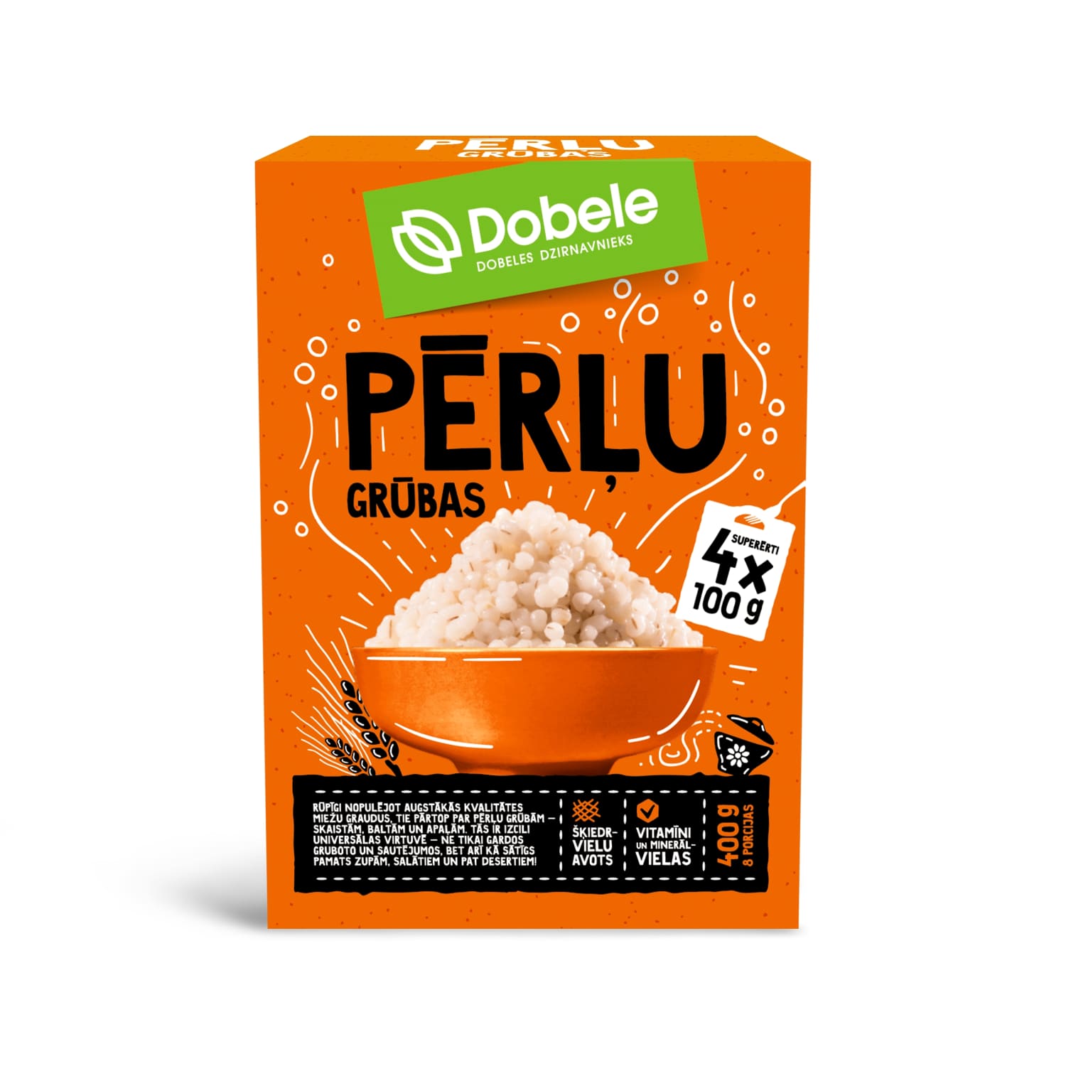 Grūbas Dobele pērļu 4*100gr