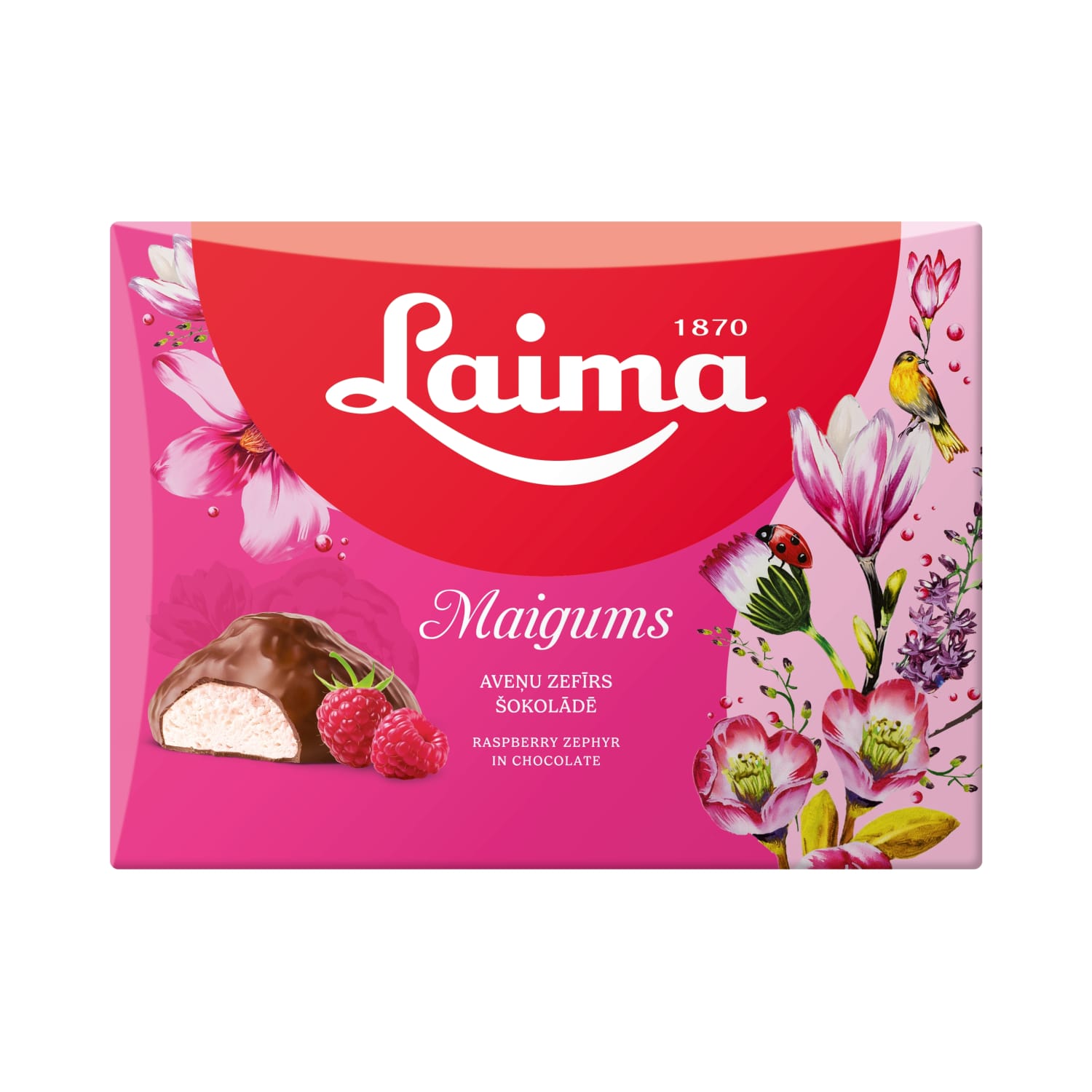 Zefīrs šokolādē Maigums aveņu 185g