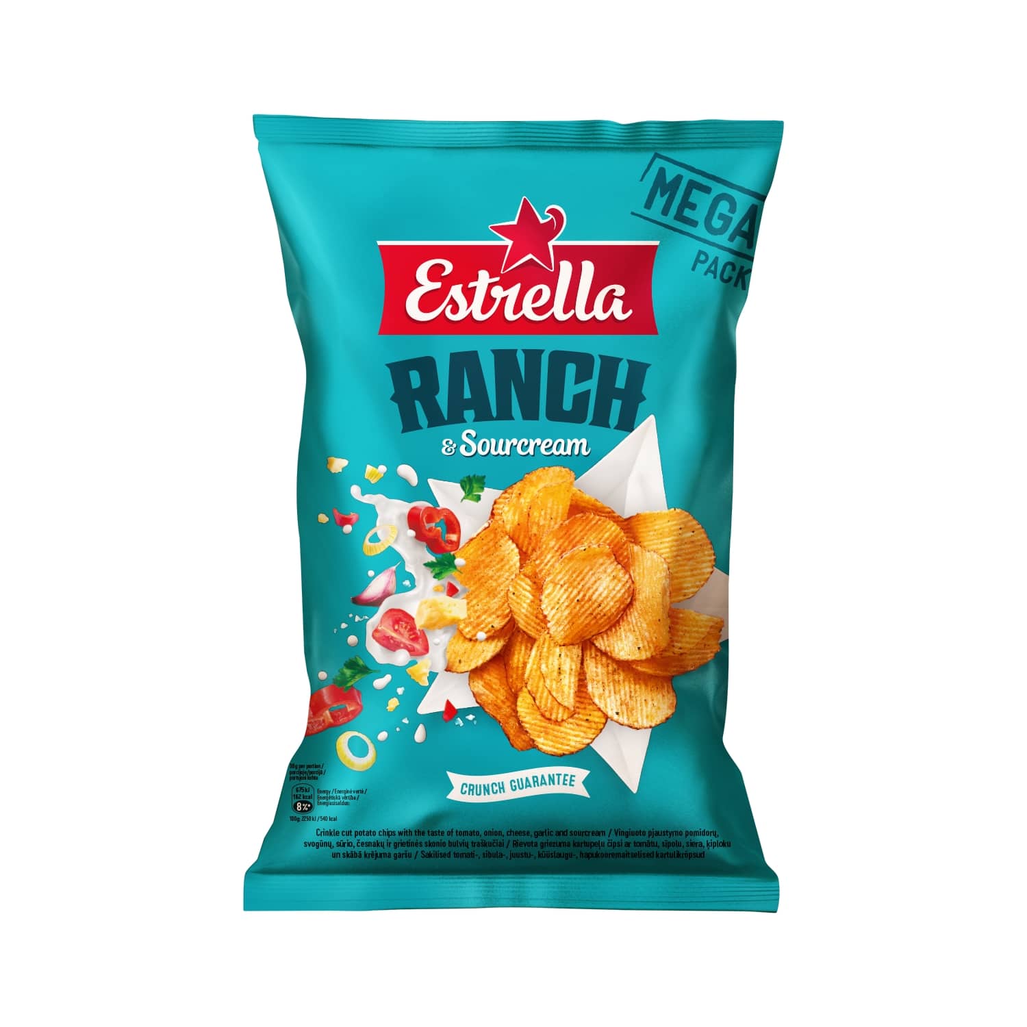 Čipsi Estrella tom., siera, ķipl., krēj. 250g