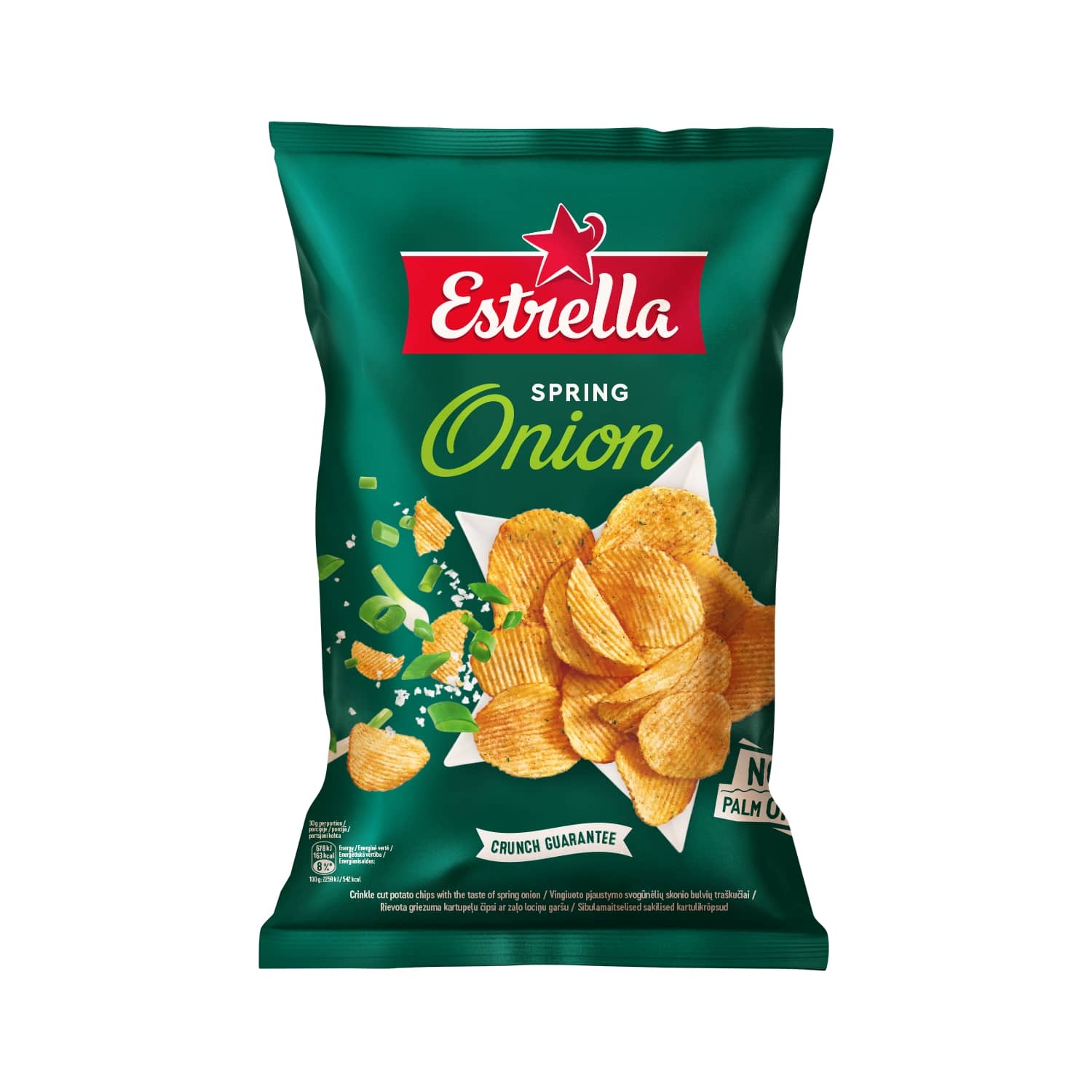 Čipsi Estrella ar zaļo l. garšu, rievoti 130g