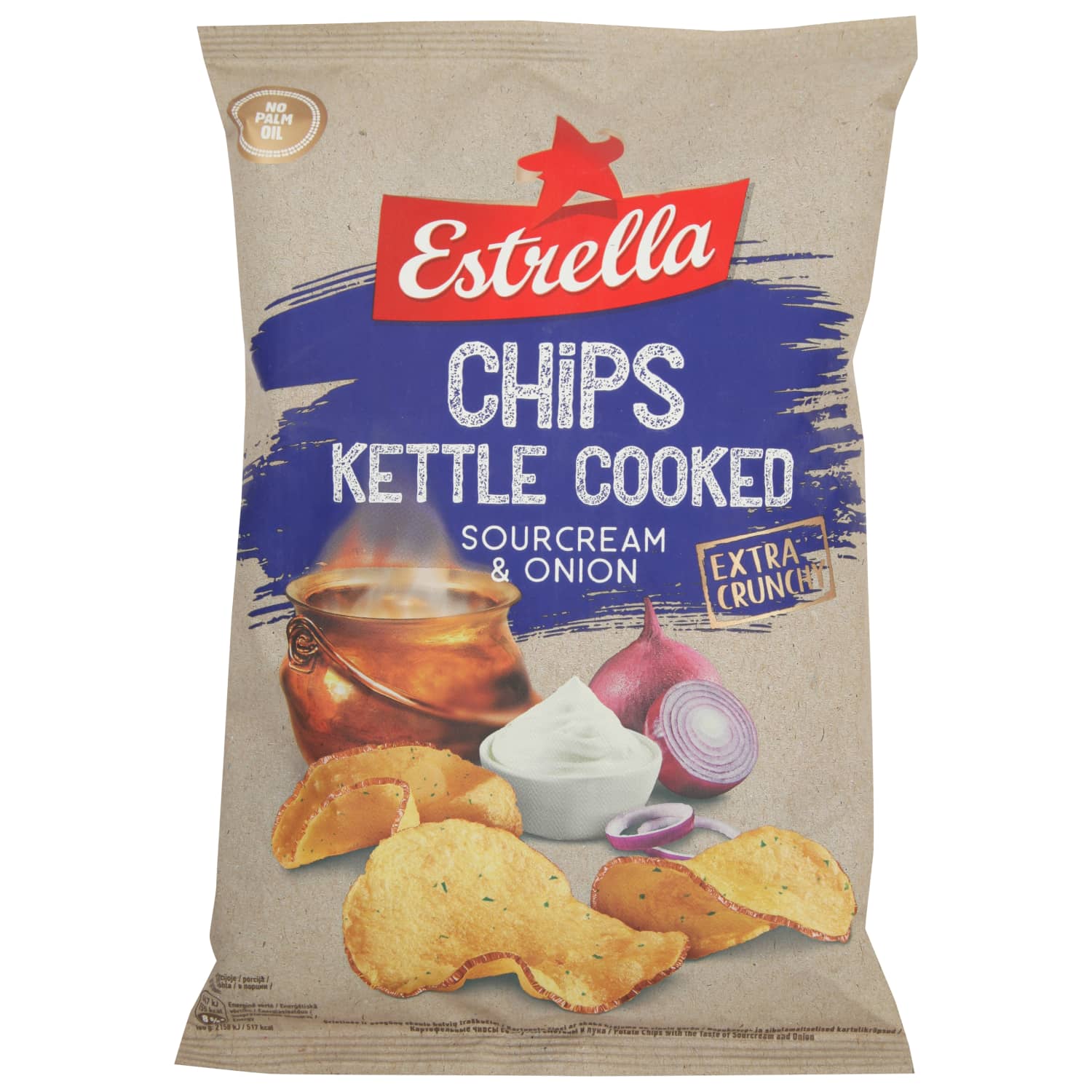 Čipsi Estrella skābā krējuma un sīpolu 120g