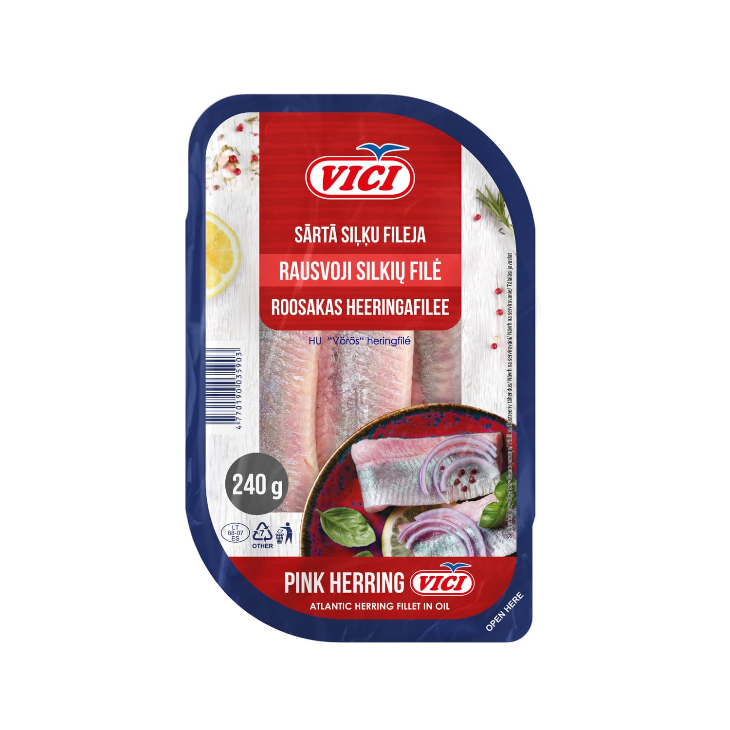 Heeringafilee roosakas külms. Vici 240g/180g