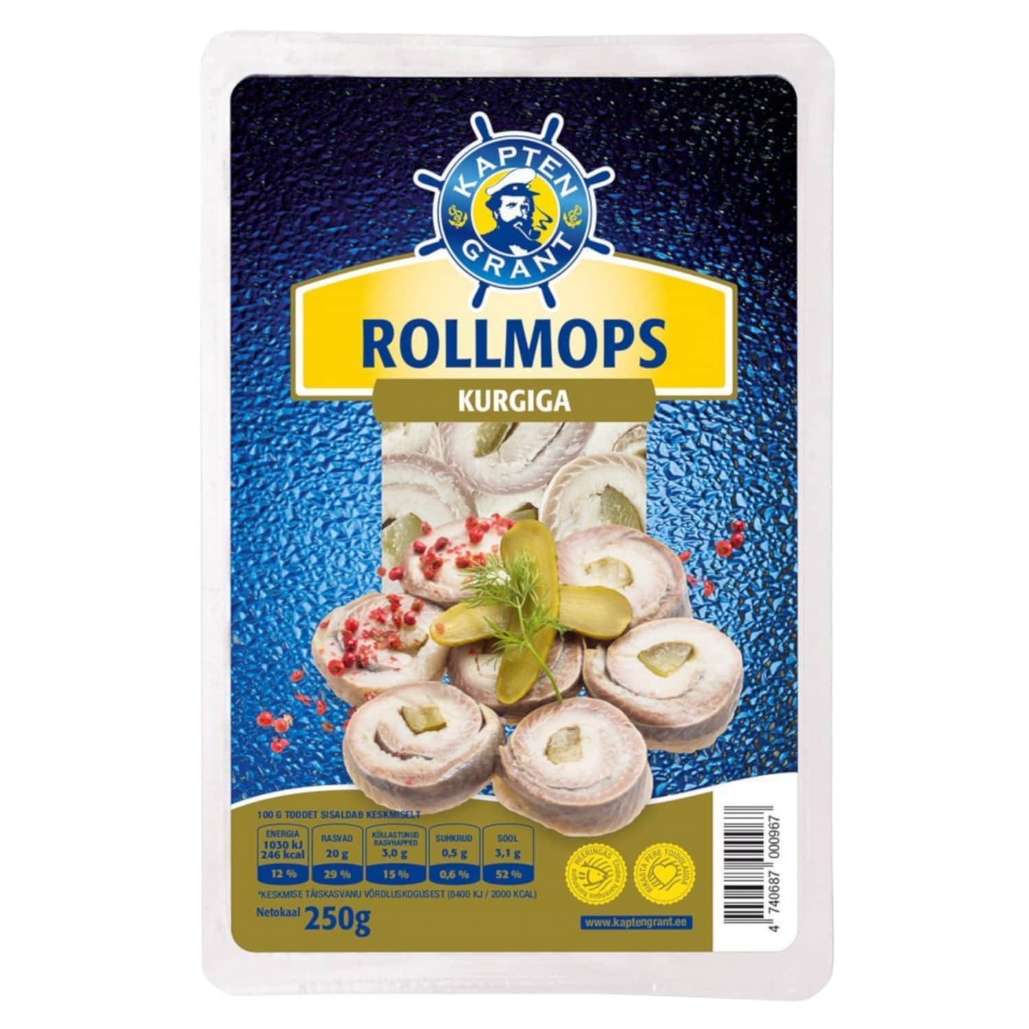 Heering.filee rollmops Kapten Grant 250g/200g
