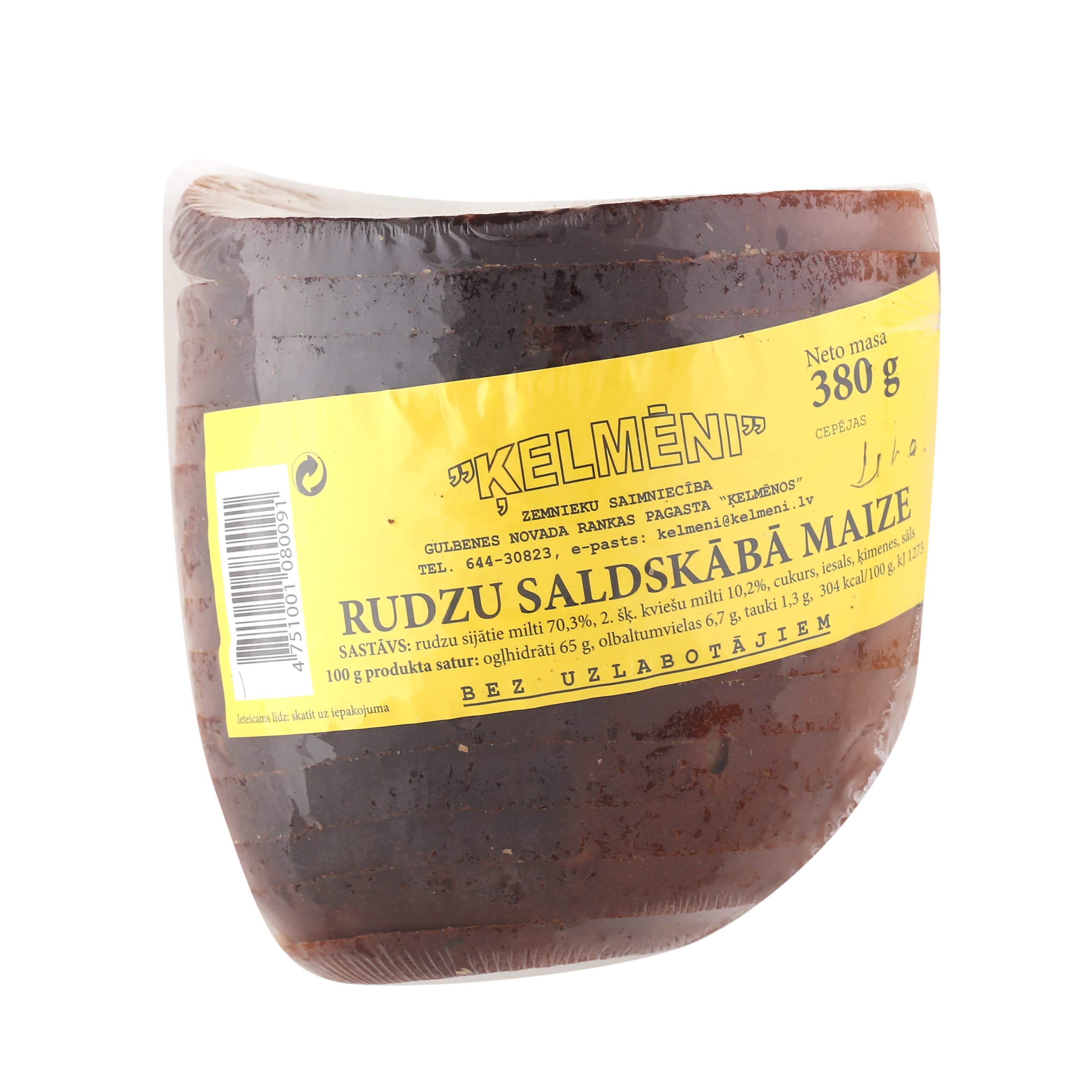 Rudzu saldskābmaize Ķelmēni sagriez. BIO 380g