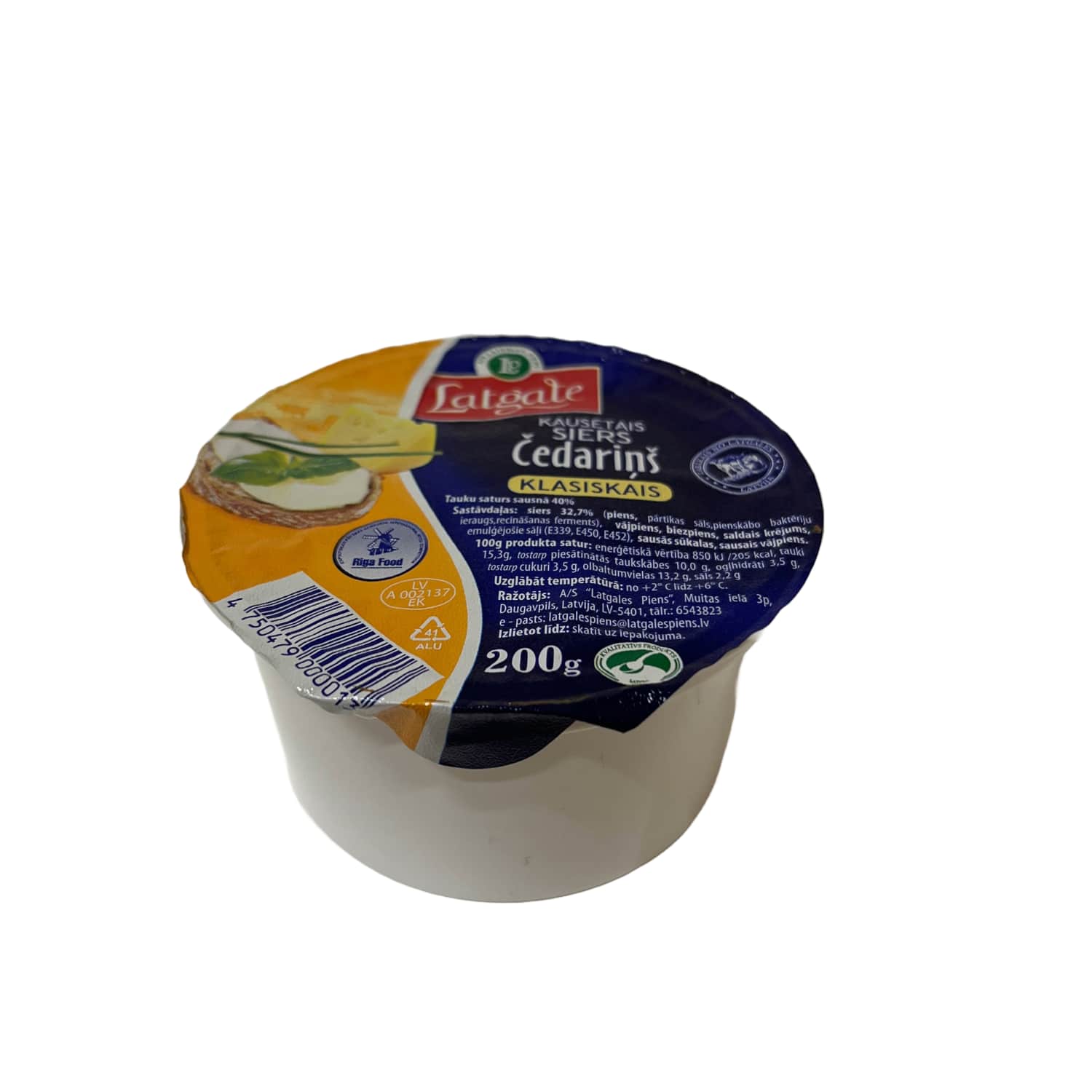 Kausētais siers Latgale Čedariņš 200g