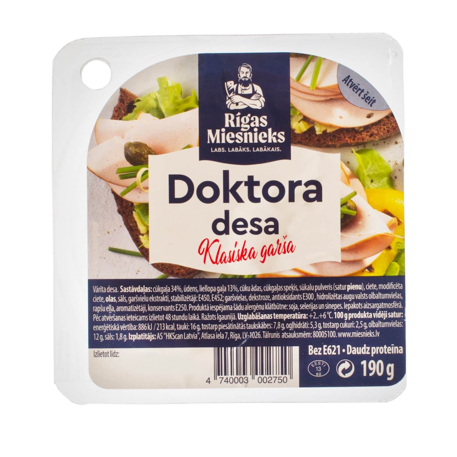 Desa doktora Rīgas miesnieks šķēlēs 190g