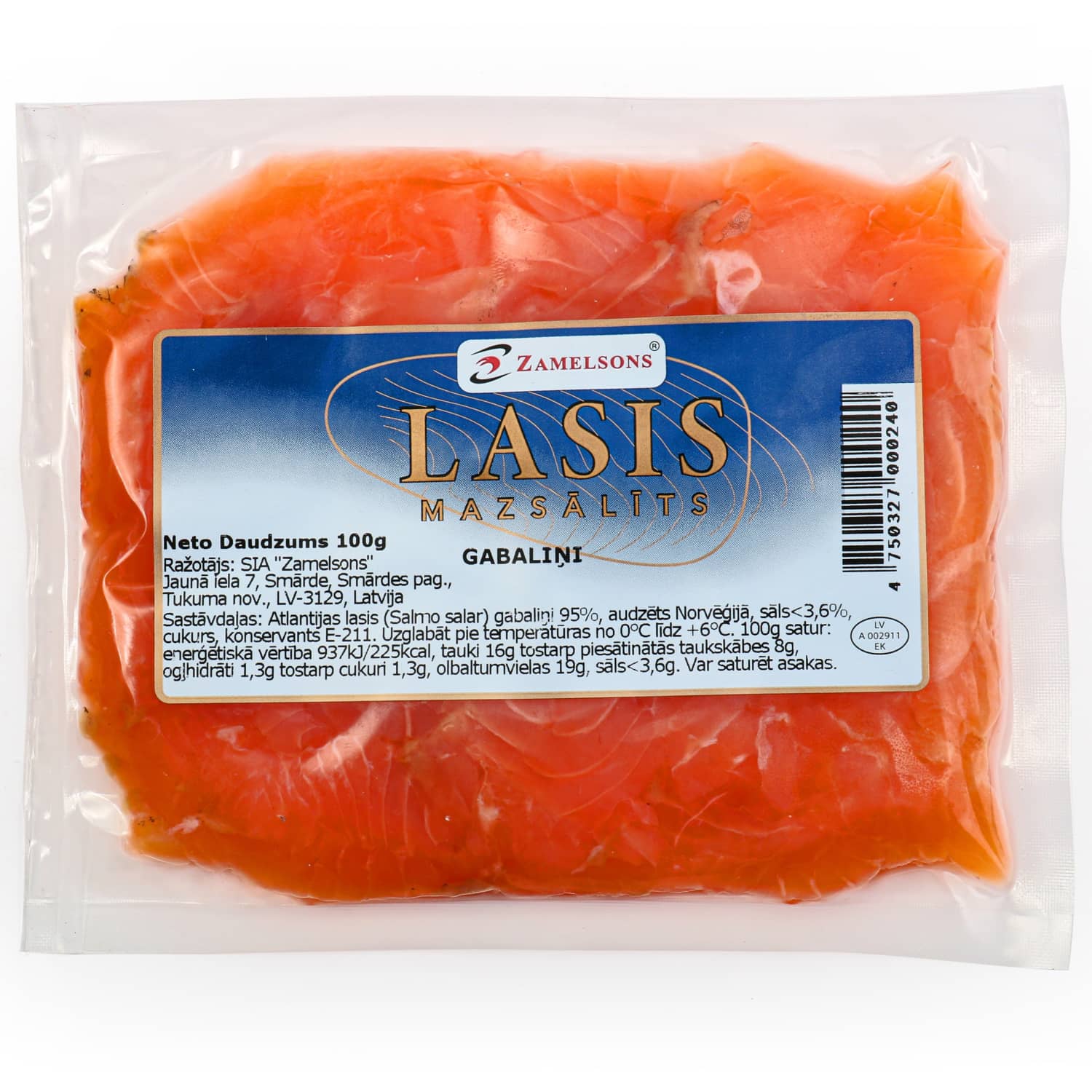 Atlantijas laša gabaliņi mazsālīti 100g