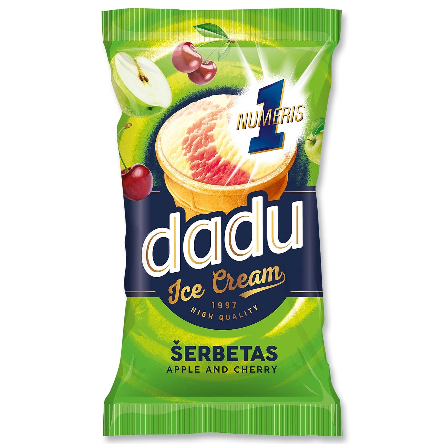 Obuol. ir vyšnių šerbetas DADU, 120 ml / 72 g