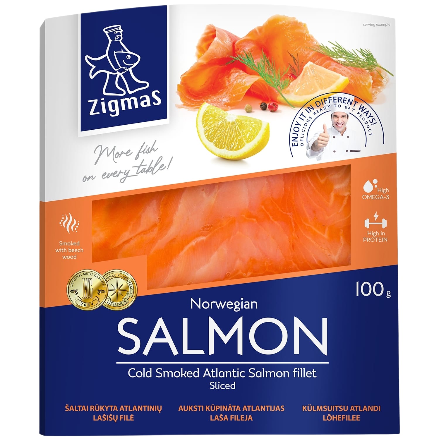 Š. rūk. pjaustyta lašišos filė ZIGMAS, 100 g