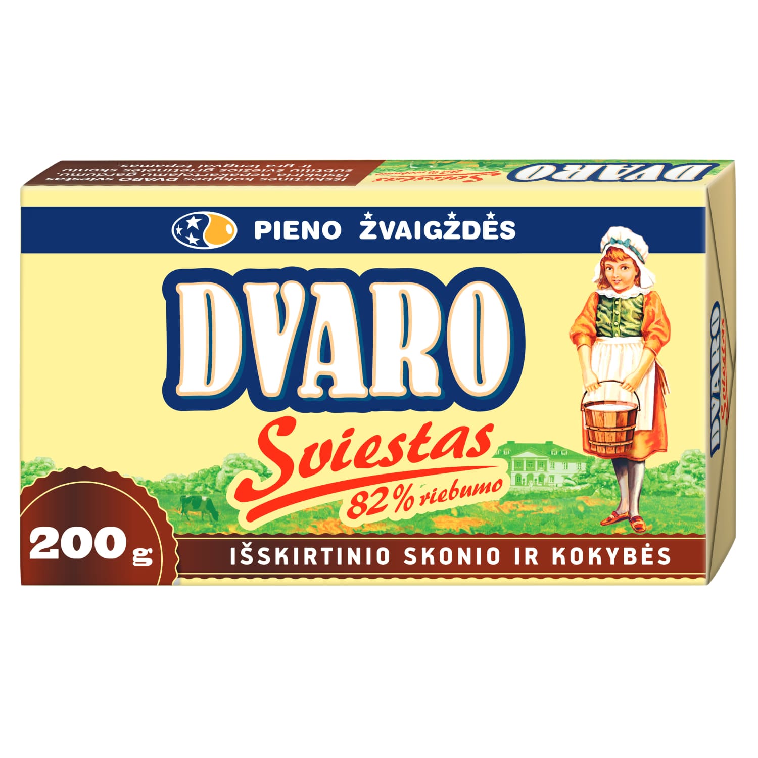 Sald. grietinėlės DVARO sviestas, 82 %, 200 g