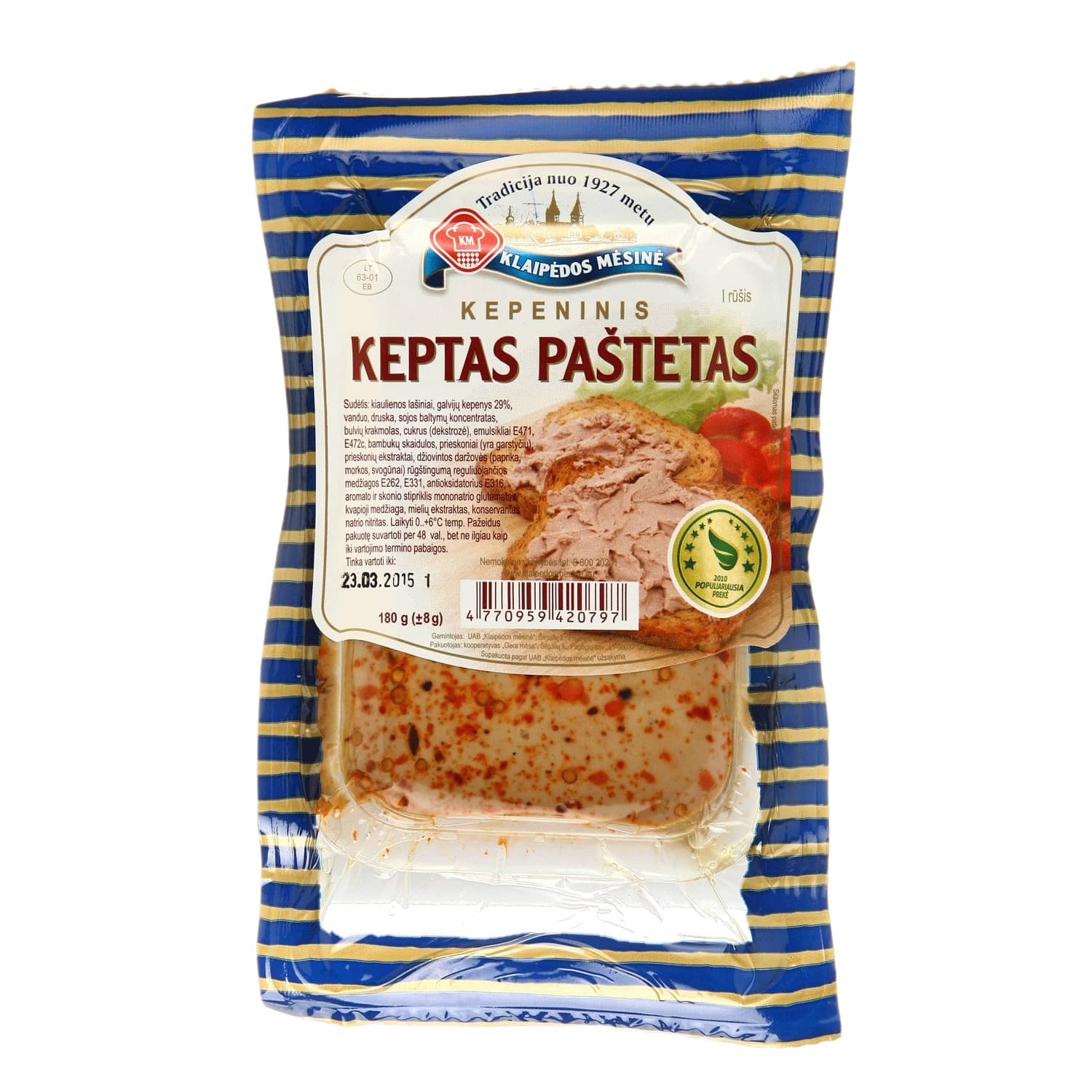Keptas KLASIKINIS kep. paštetas, a. r., 180 g