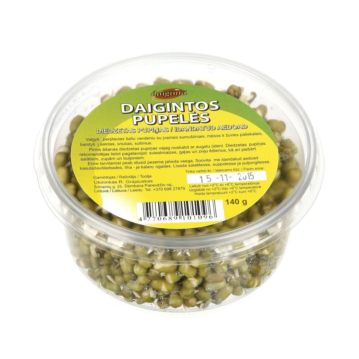 Daigintos pupelės, 140 g