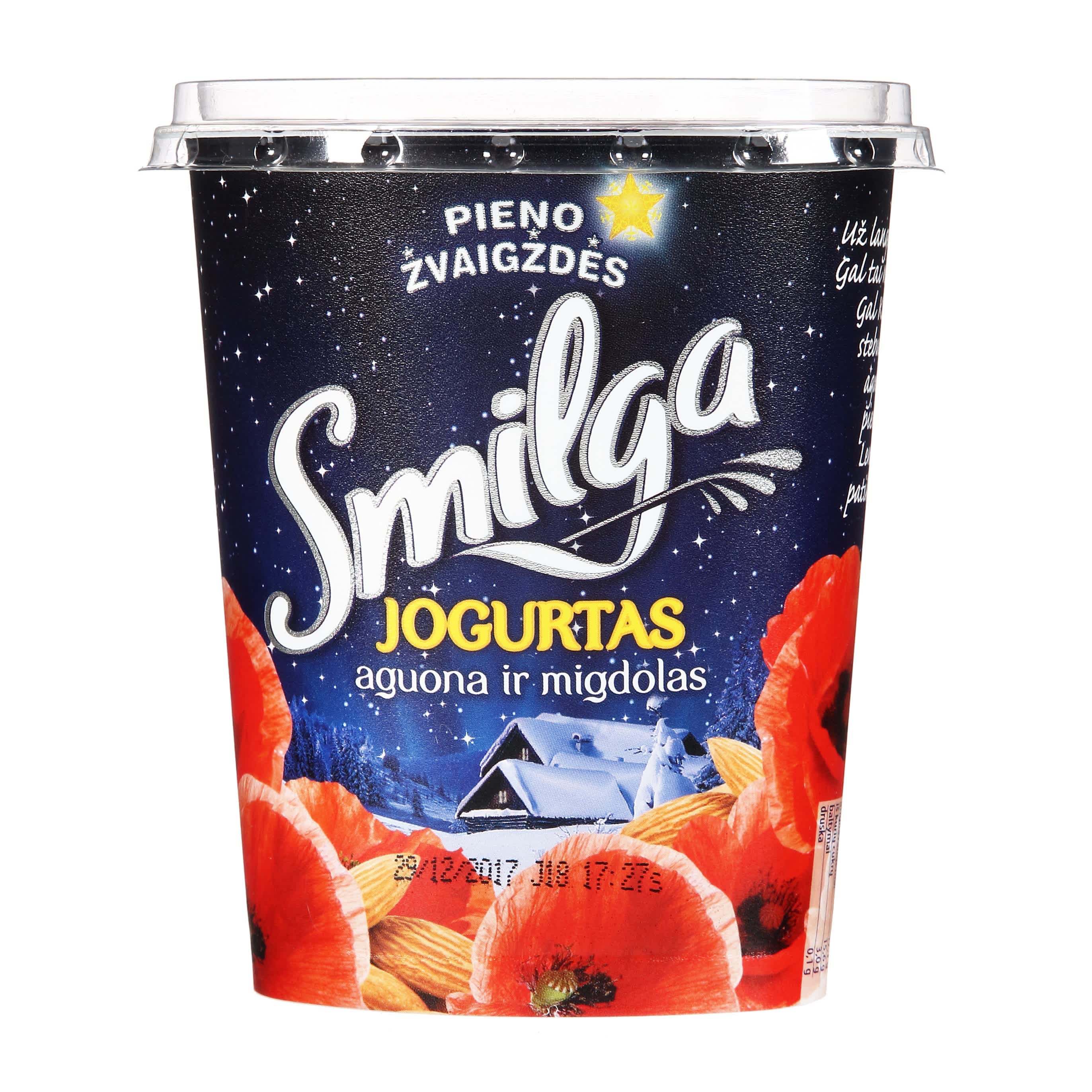 Migdolų sk. jogurtas su aguon. SMILGA,4%,380g