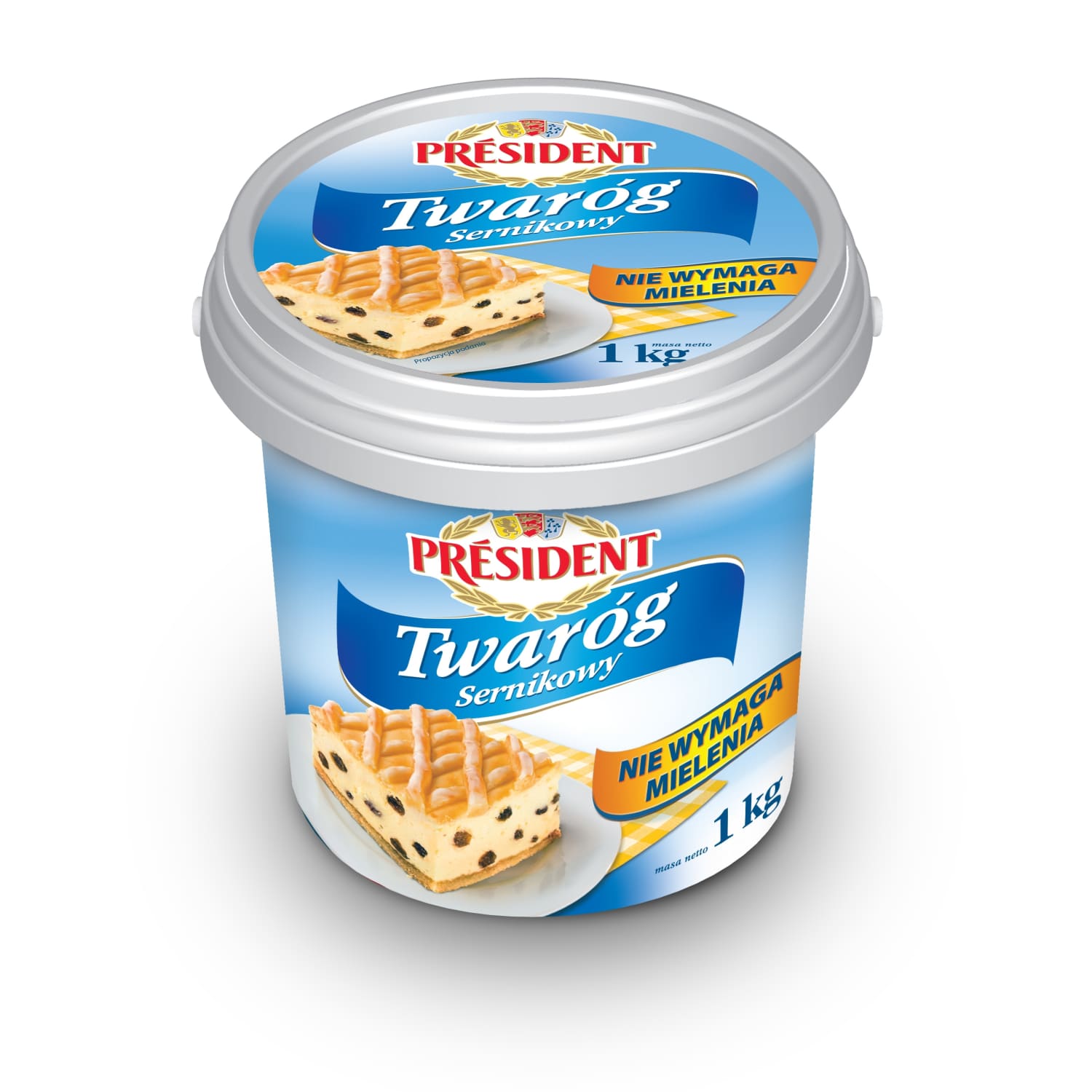 Varškė PRESIDENT, 4 % rieb., 1 kg