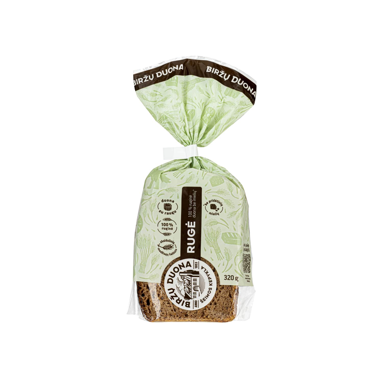 Ruginė duona be mielių RUGĖ, 320 g