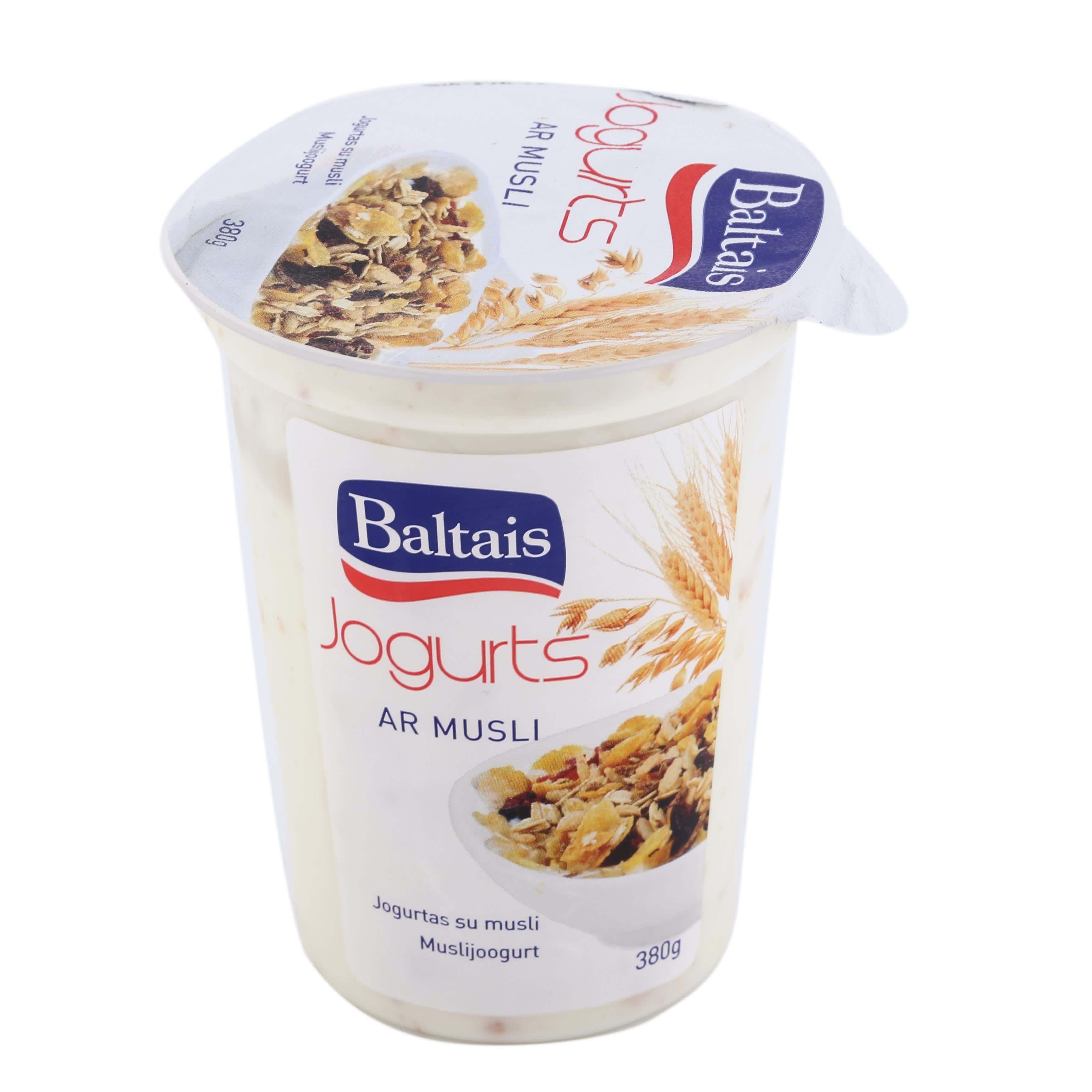 Jogurts Baltais ar musli 2% 380g