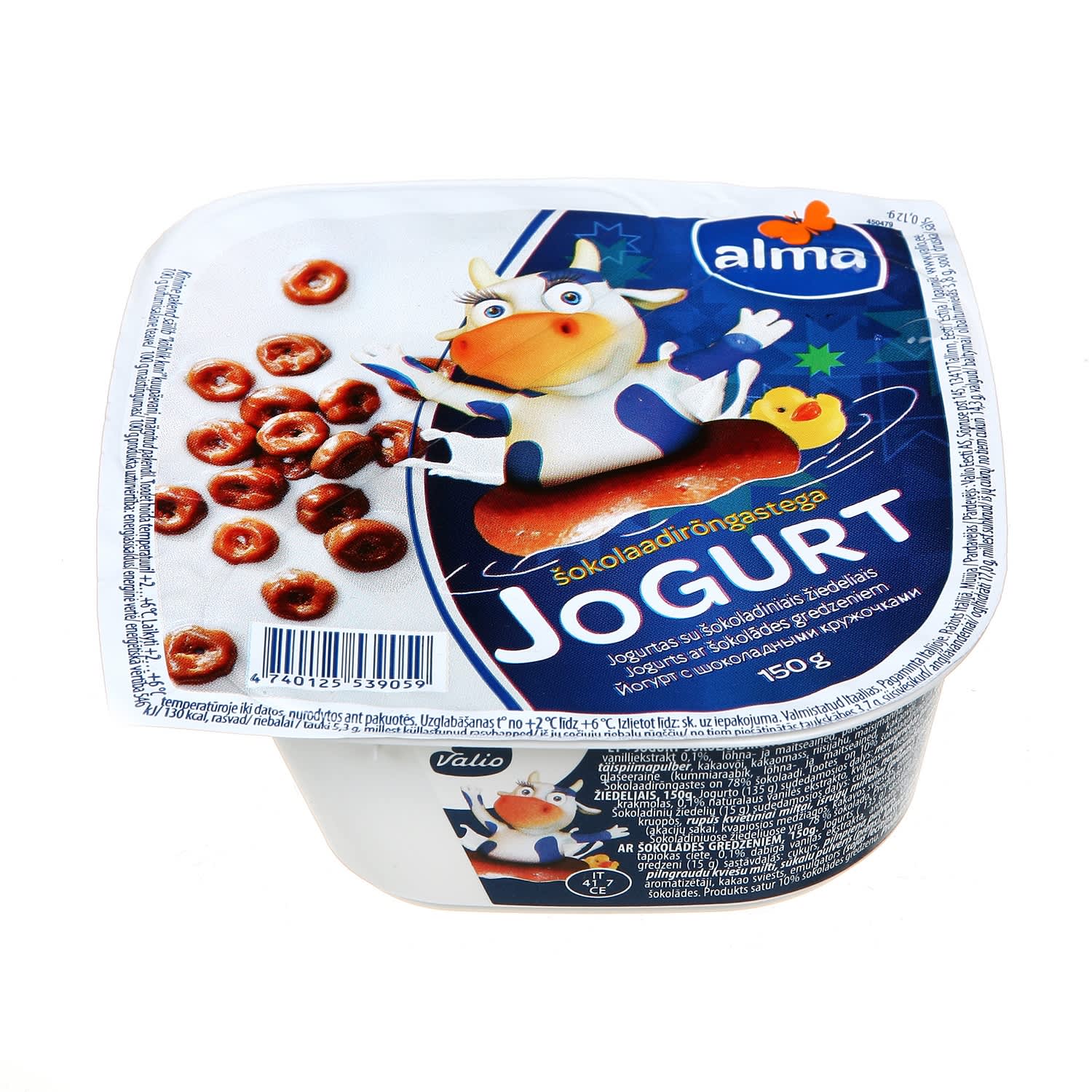 Jogurtas su šokolado žiedeliais ALMA, 150 g