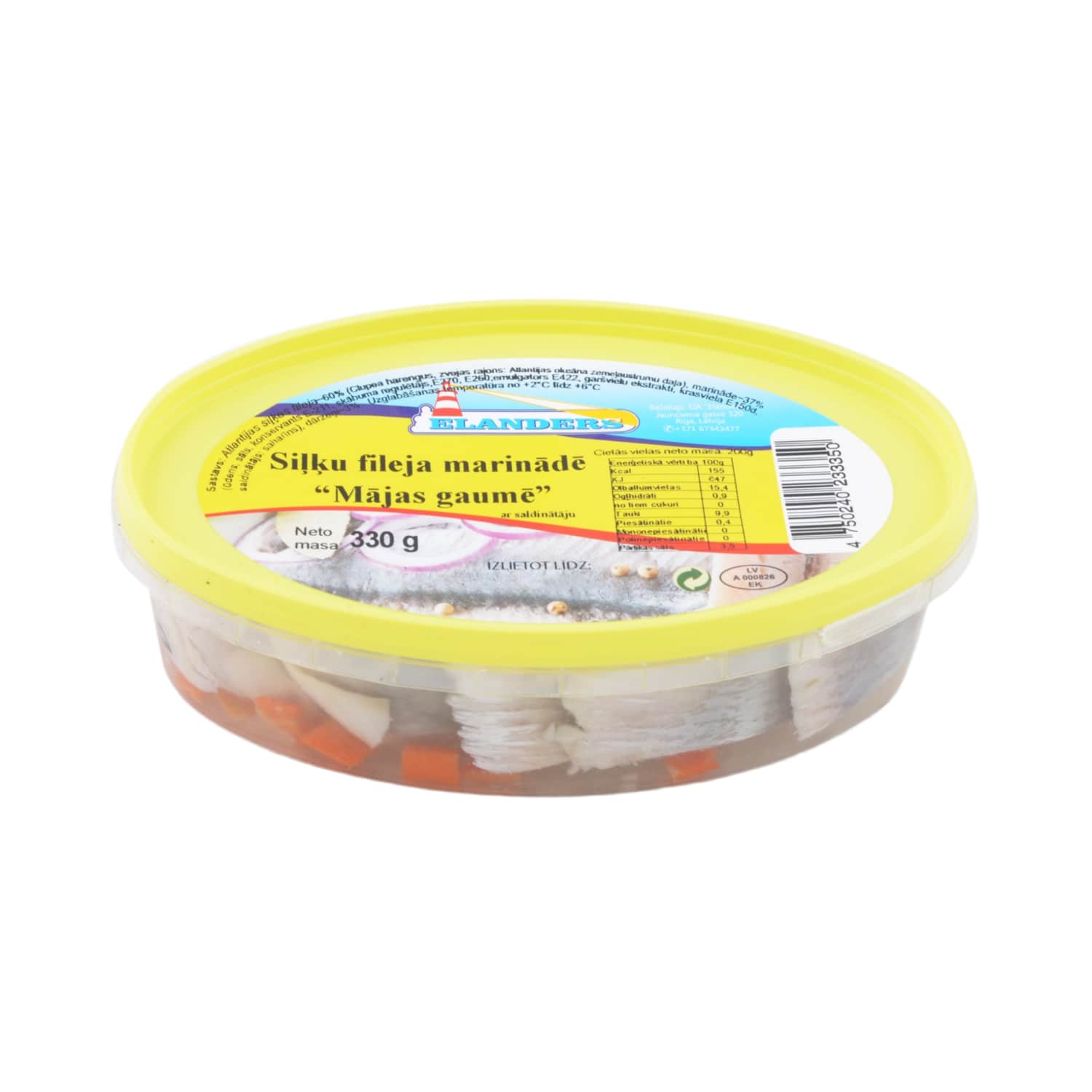 Siļķe mājas gaumē marinēta 330g/200g