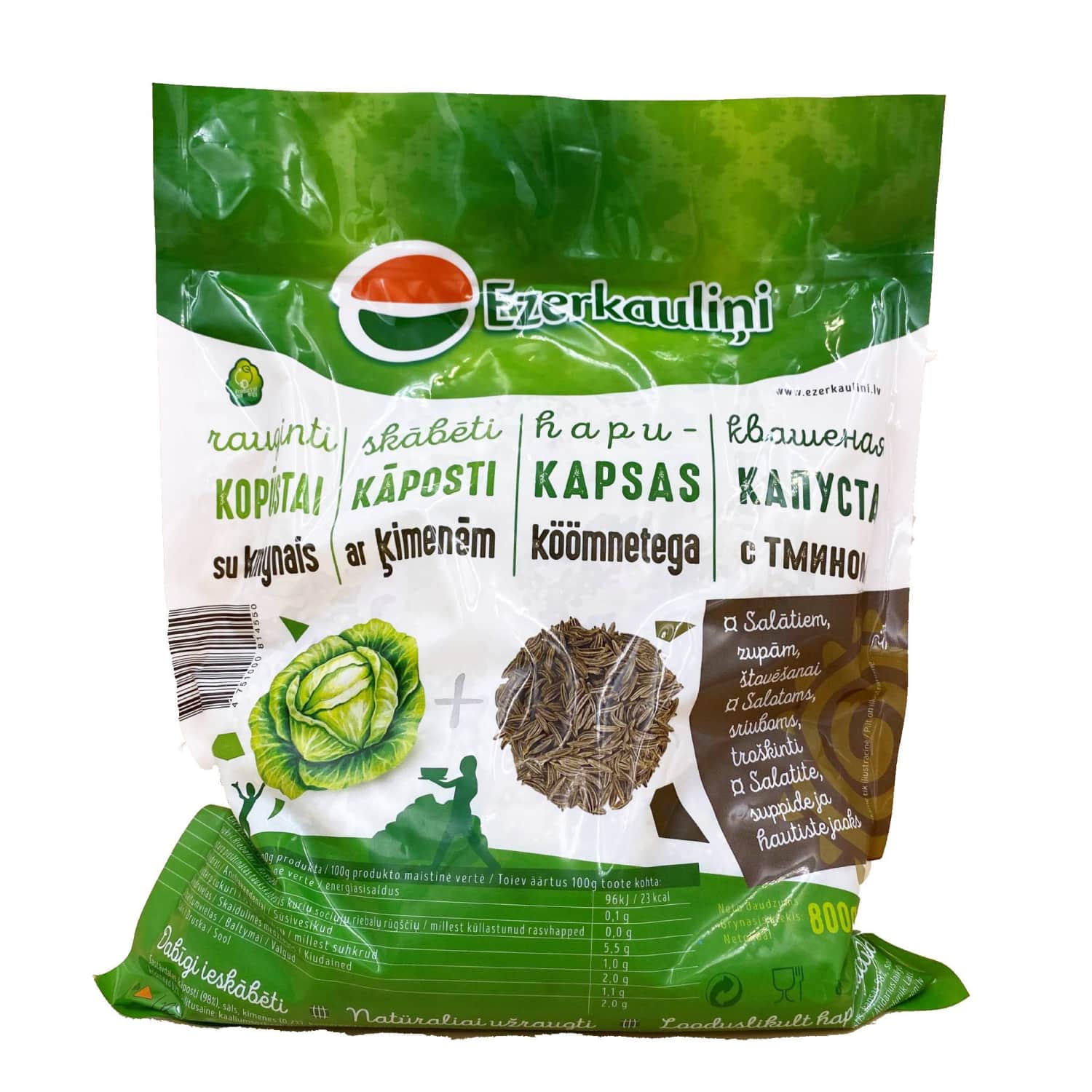 Skābēti kāposti ar ķimenēm 800g