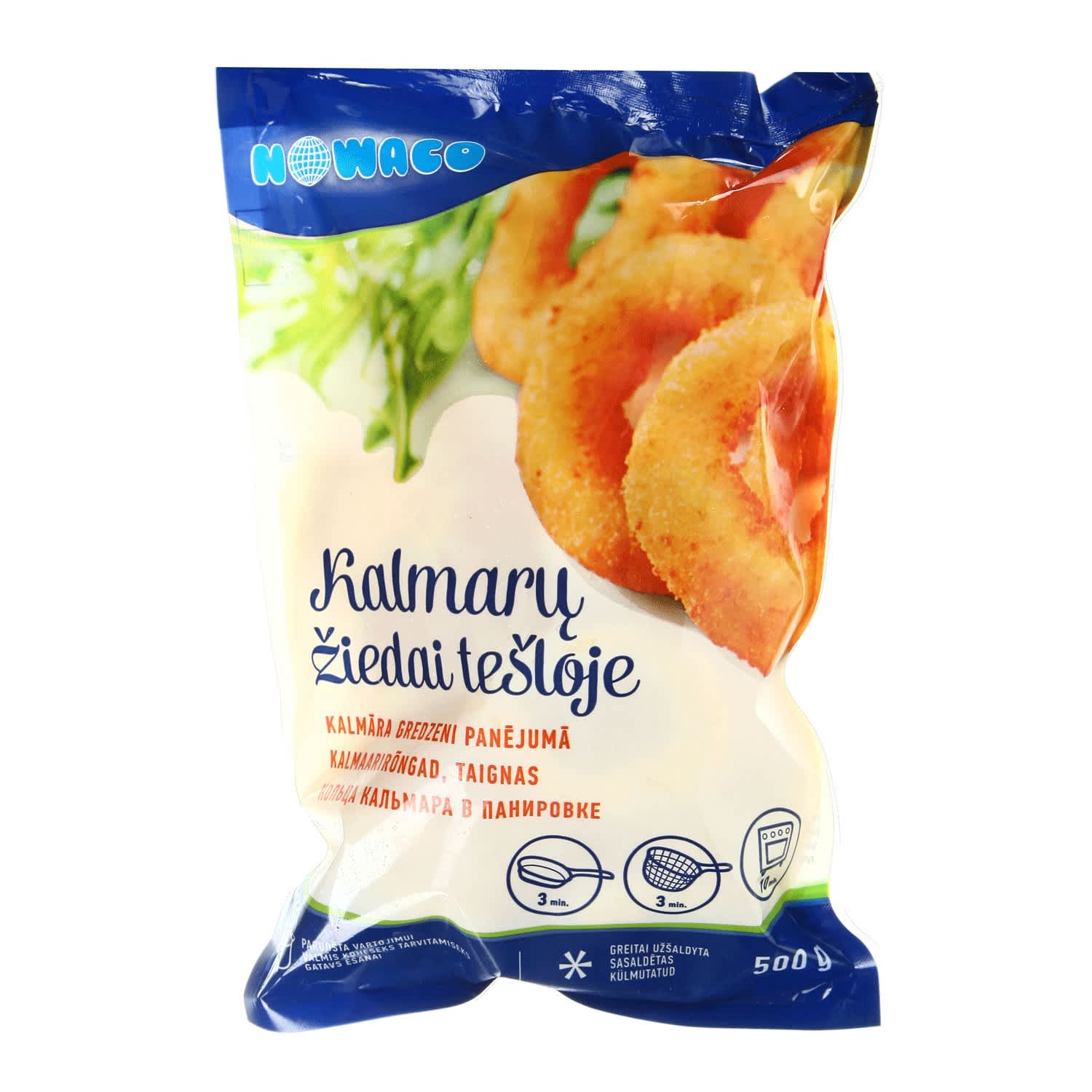 Kalmarų žiedai tešloje NOWACO, 500 g