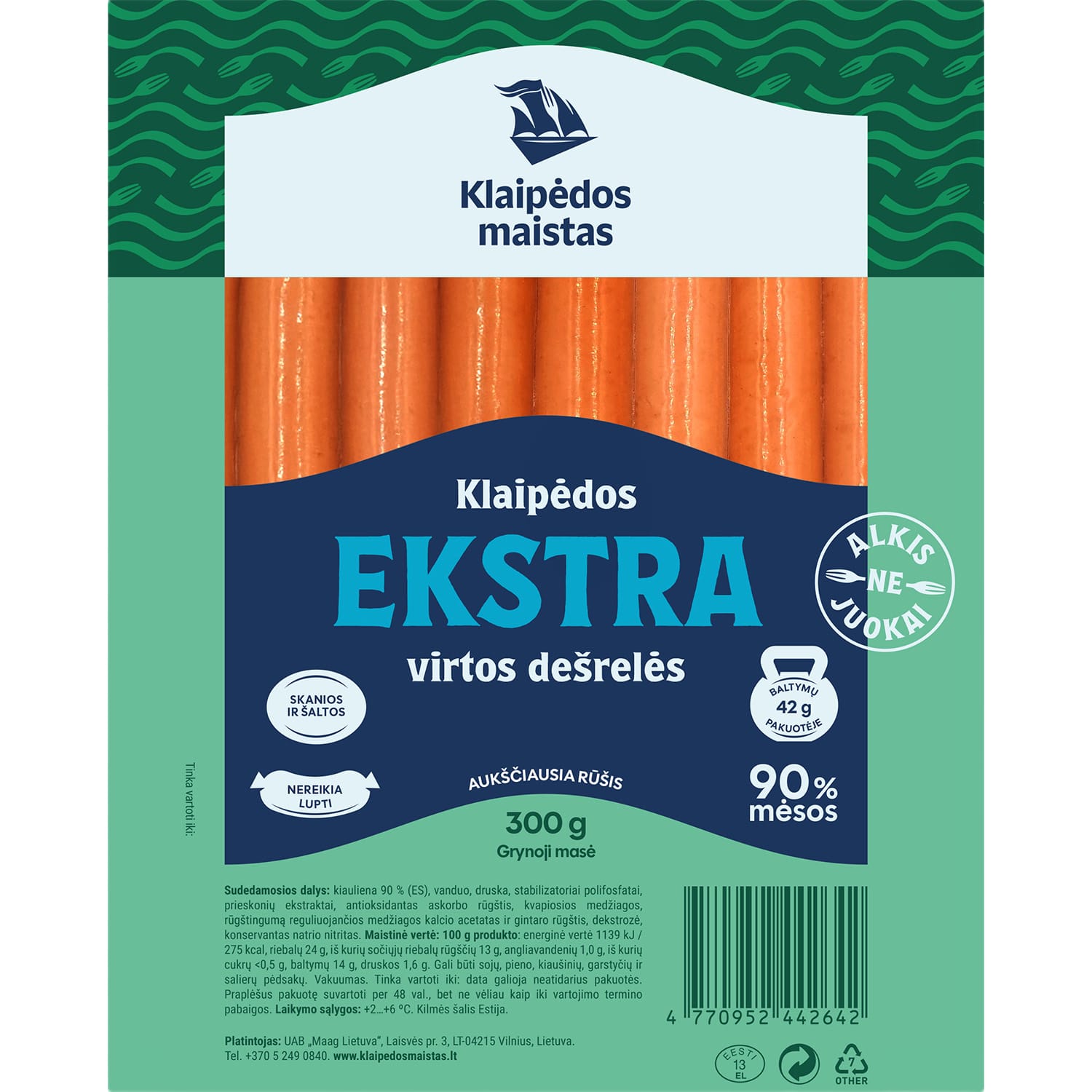 Virtos dešrelės Klaipėdos ekstra, A, 300g