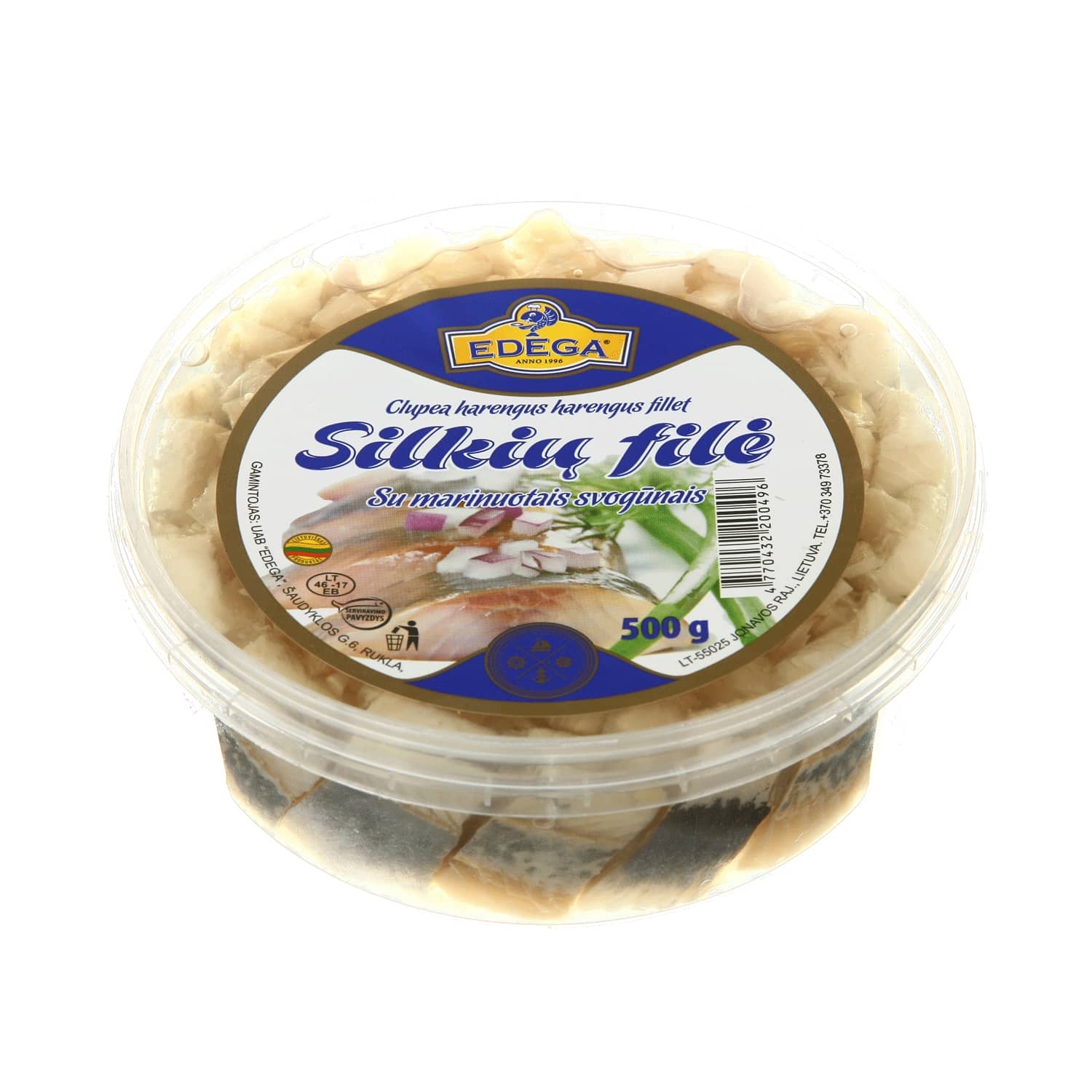 Silkių filė su marin. svogūnais EDEGA, 500 g