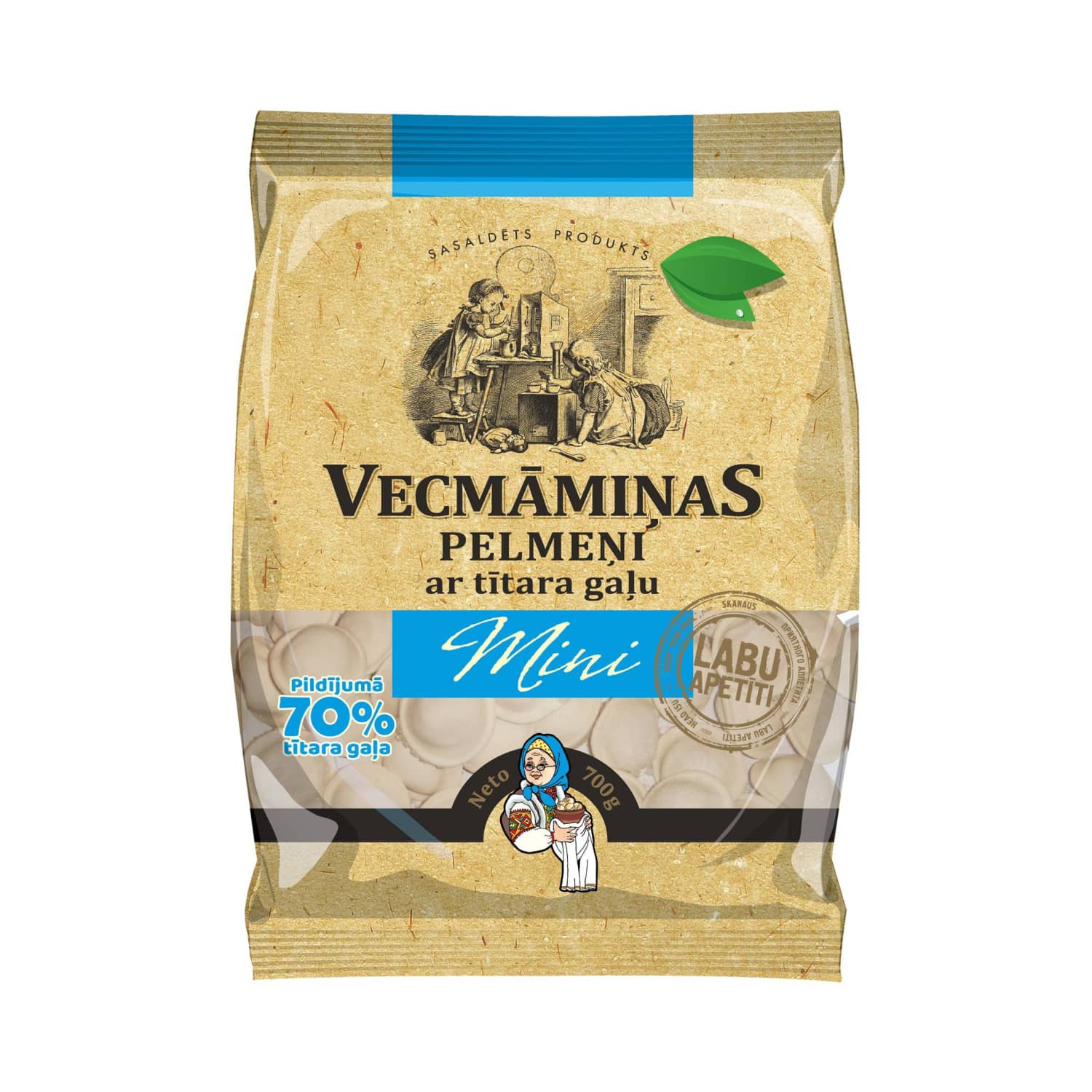 Pelmeņi Vecmāmiņas ar tītara gaļu mini 700g