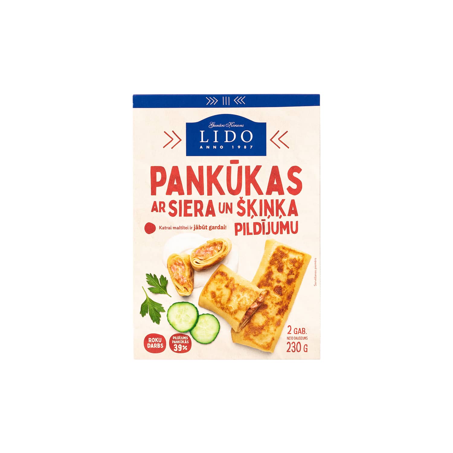 Pankūkas Lido ar siera un šķiņķa pildīj. 230g