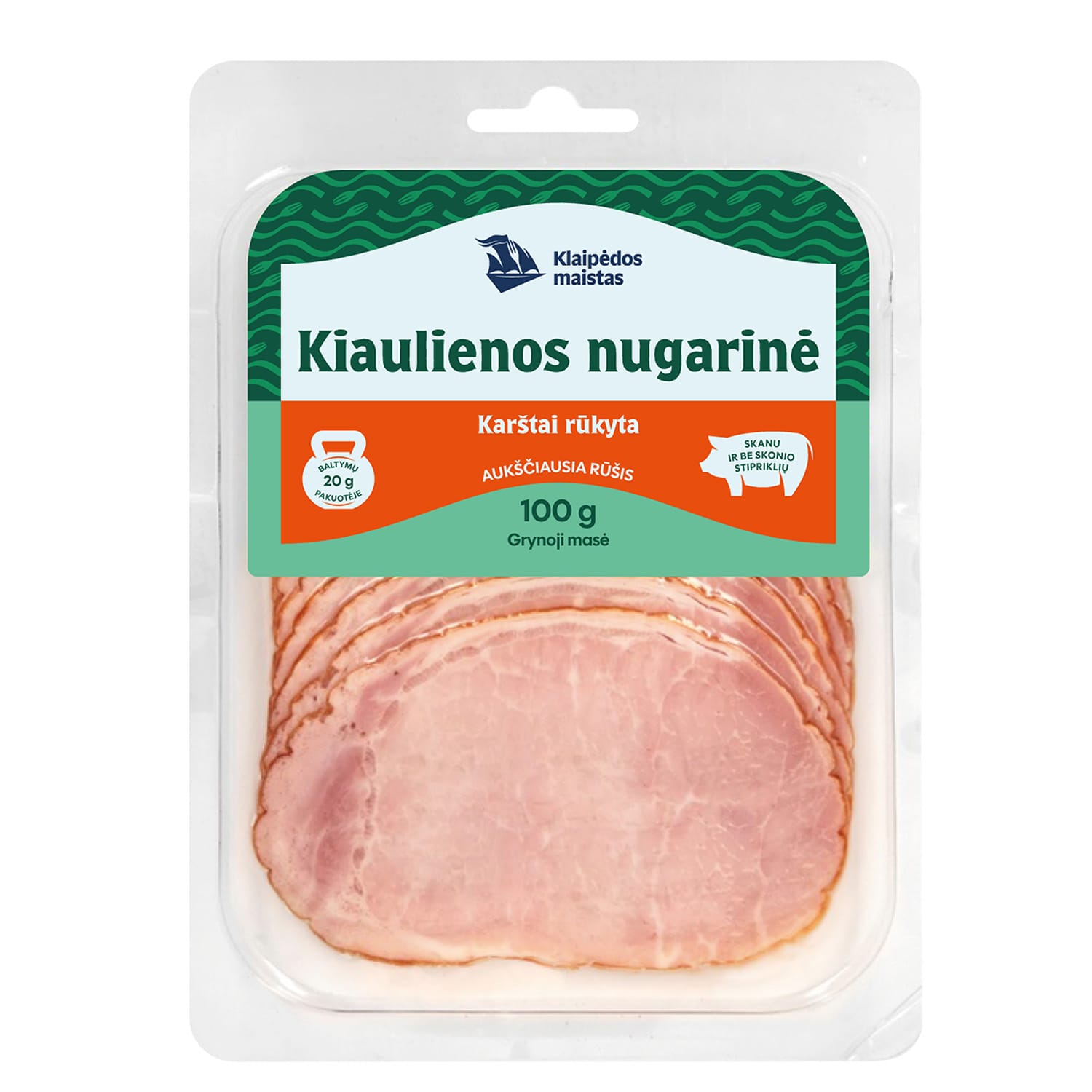 K. r. KLAIPĖDOS kiaul. nugarinė, a. r., 100 g