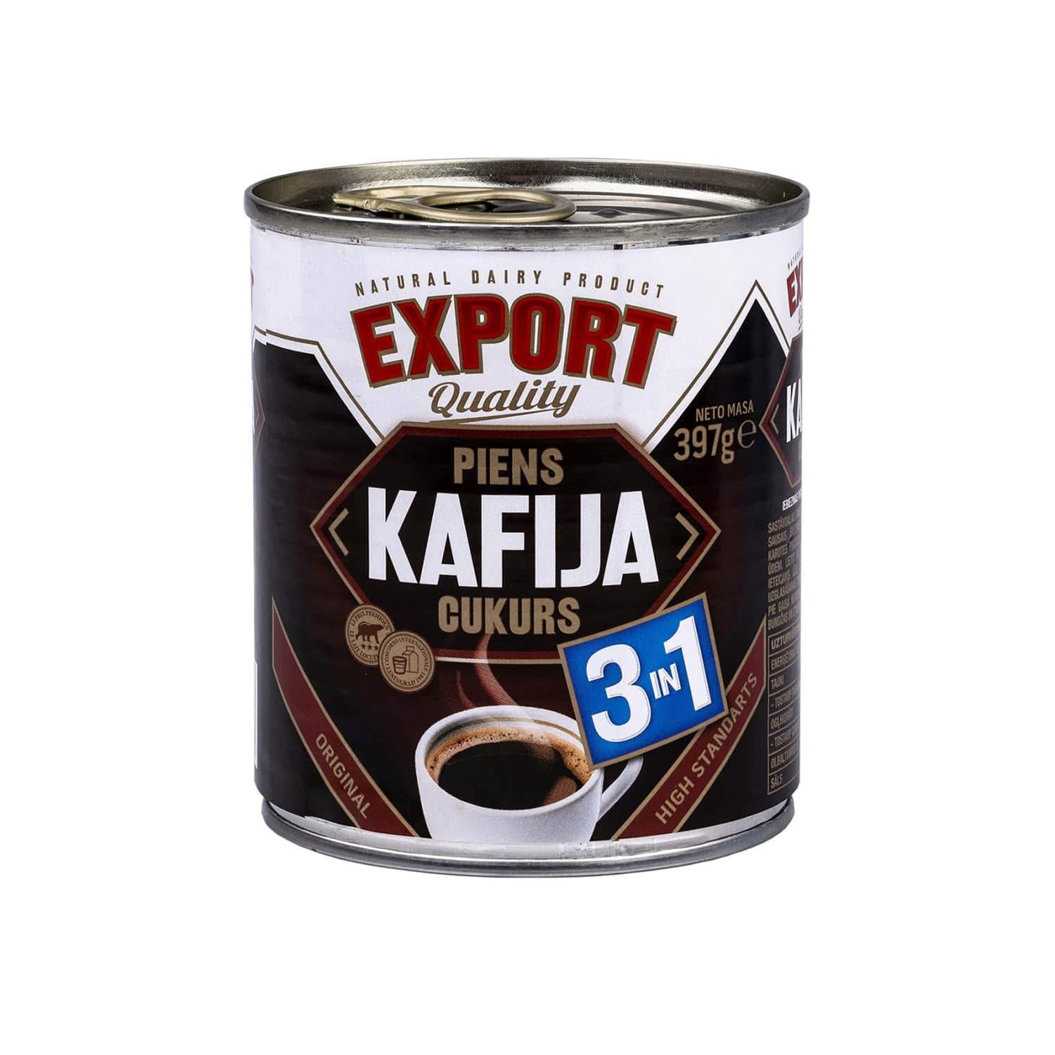 Iebiez. piens Export ar cukuru un kafiju 385g