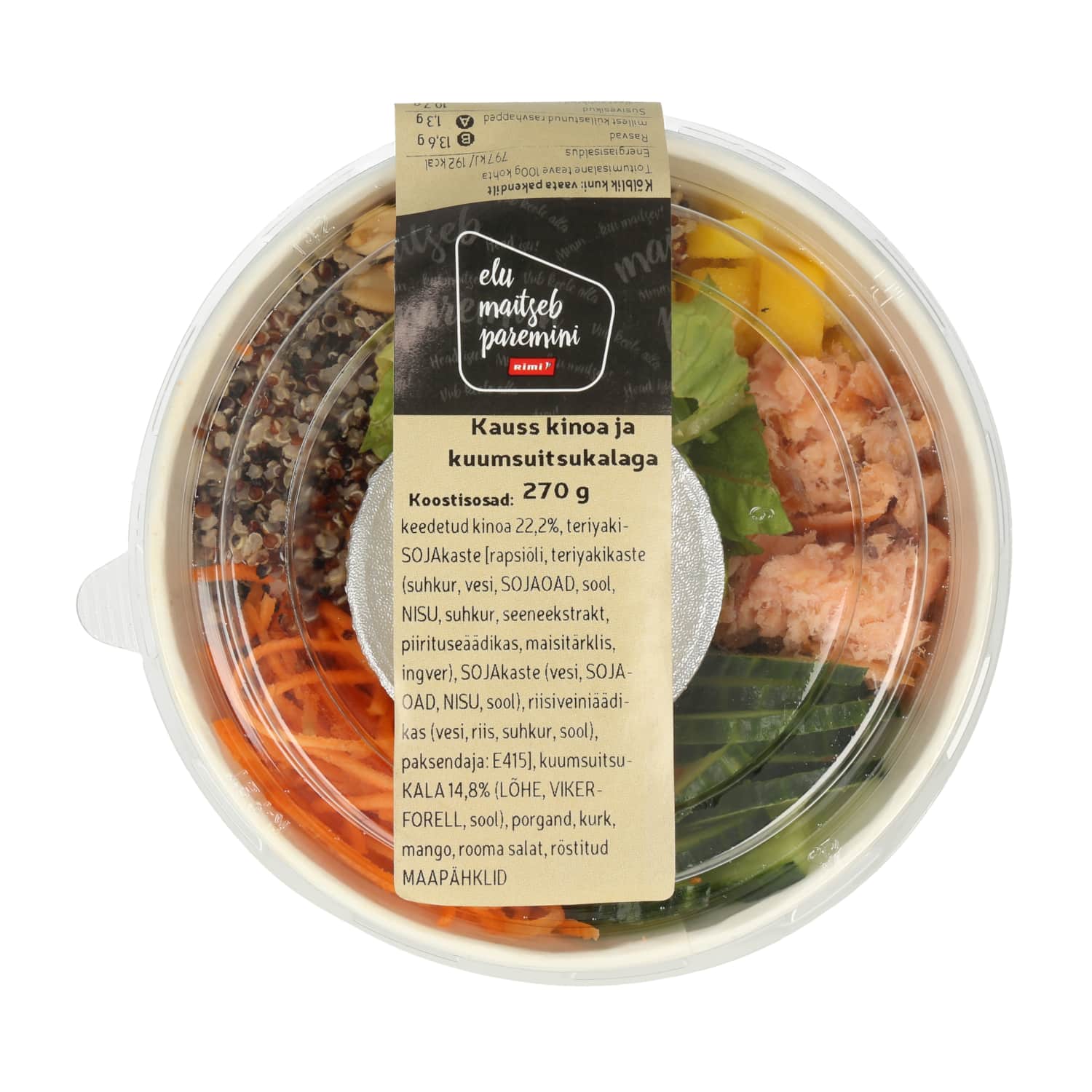 Kauss kinoa ja kuumsuitsukalaga 270g