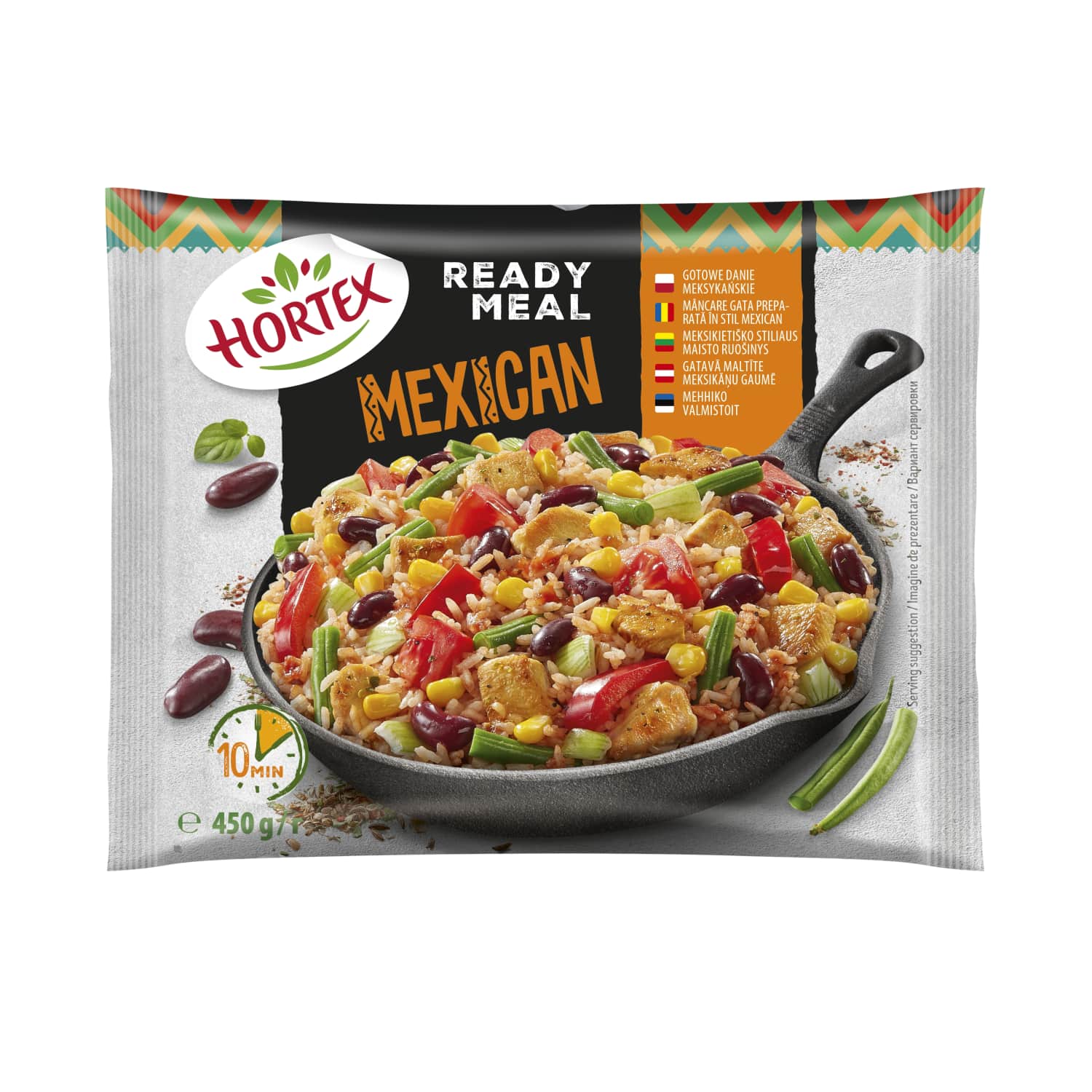 Saldēti dārzeņi Hortex Mexican ar vistu 450g