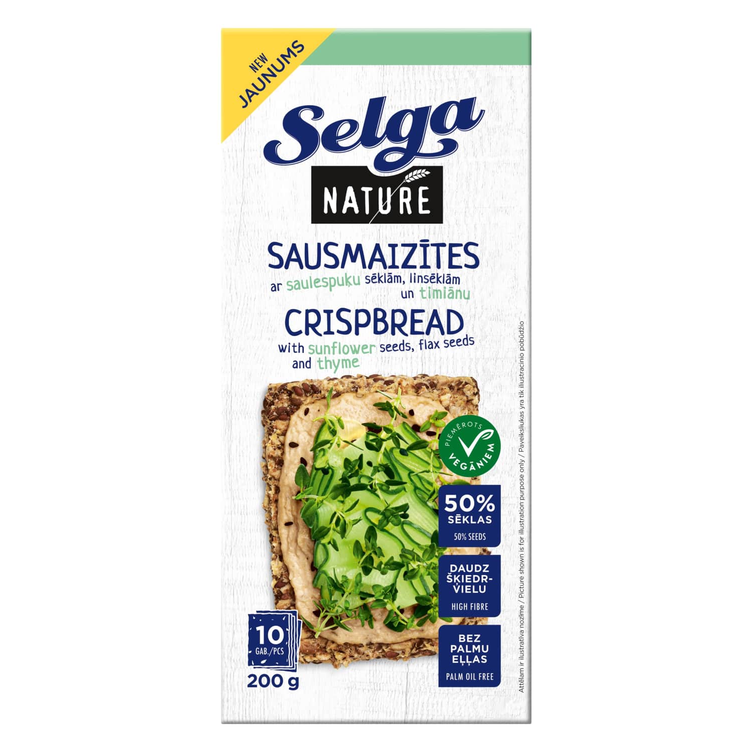 Duoniukai SELGA NATURE su sėkl. čiobr., 200 g