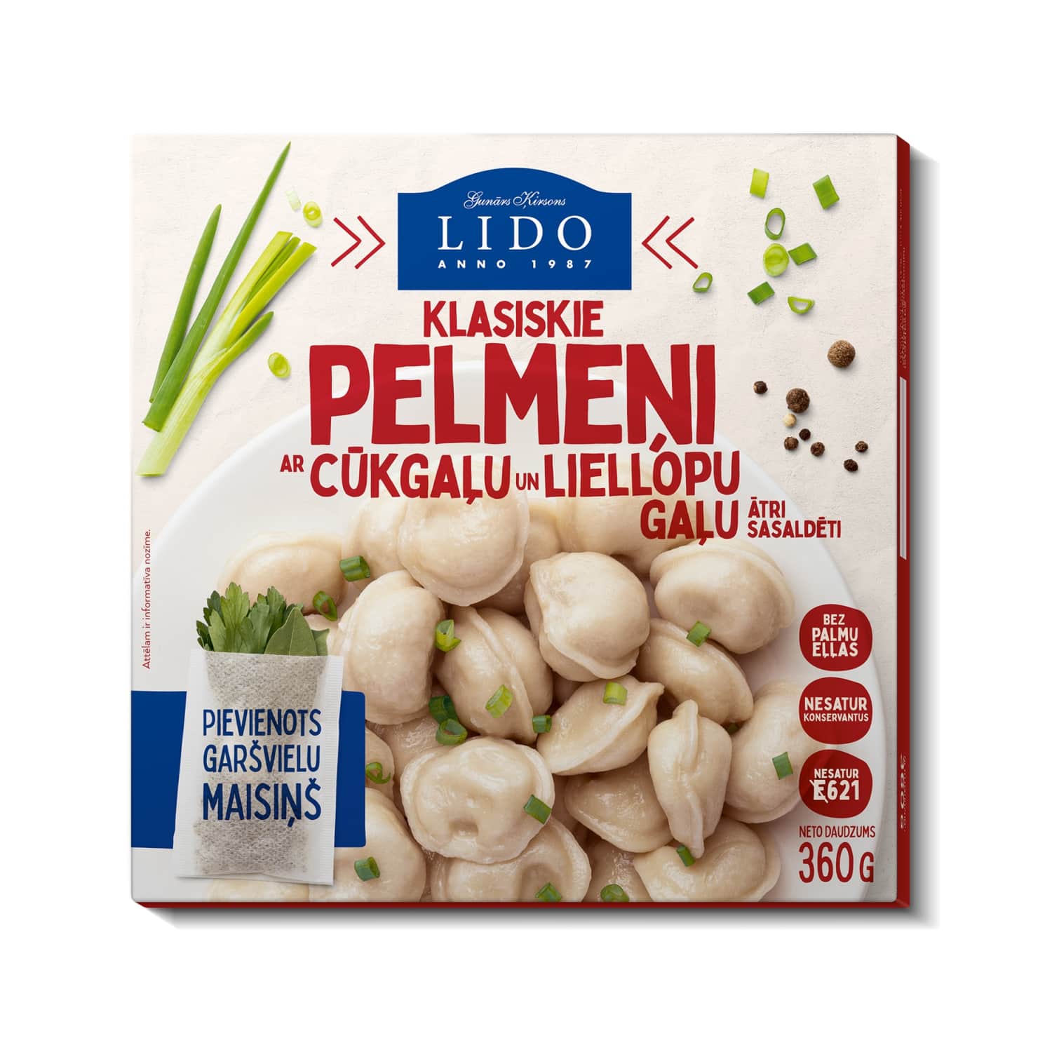 Pelmeņi Lido ar cūkgaļu un liellopa gaļu 360g