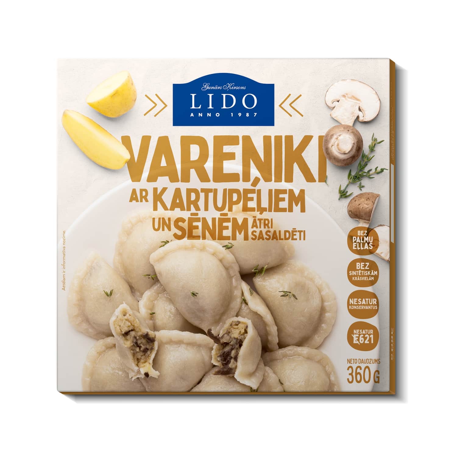 Vareņiki Lido kartupeļu un sēņu 360g