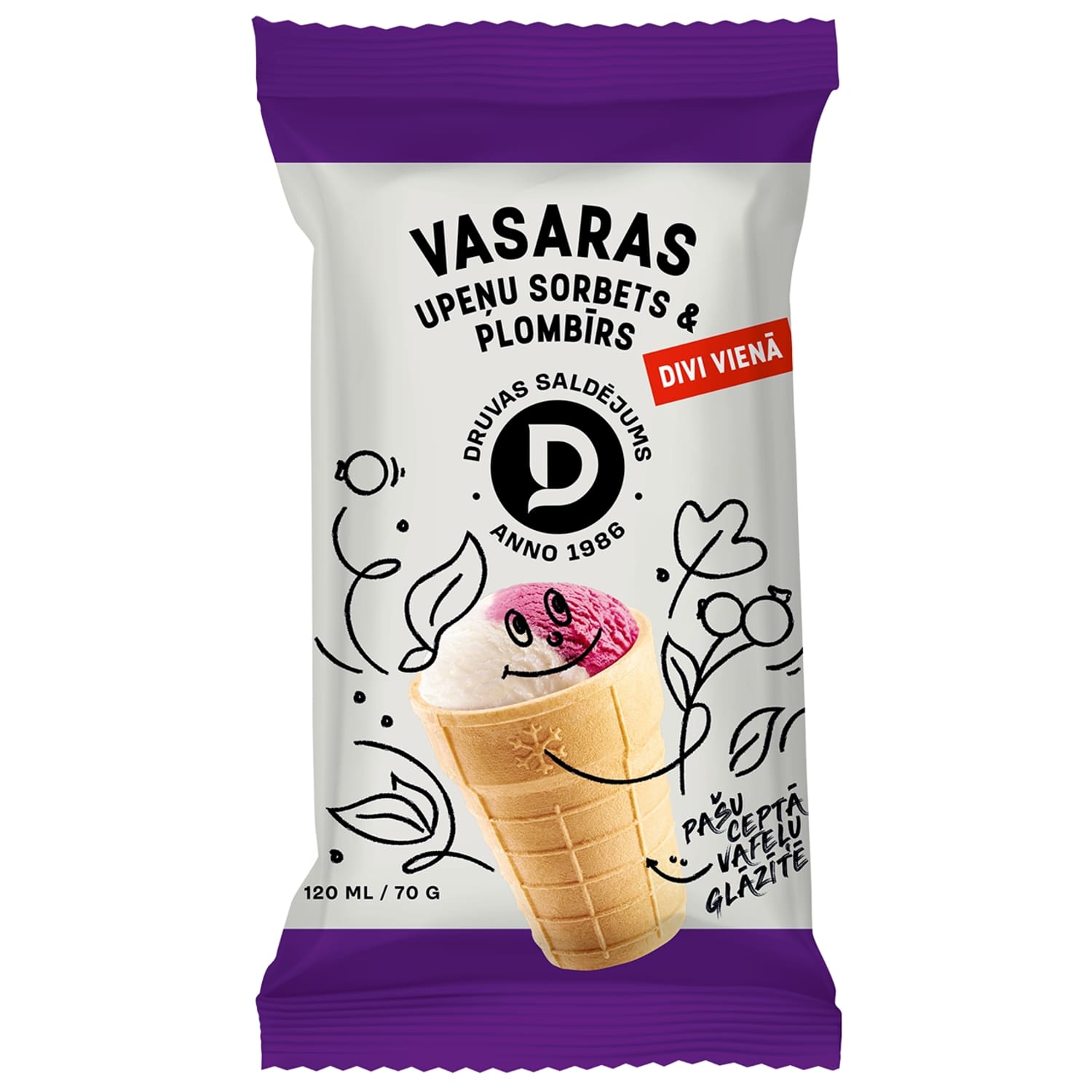 Sald. Druva plombīra,upeņu sorbets 120ml/75g