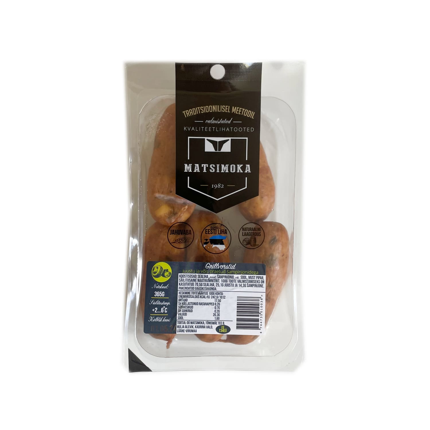 Gr.vorst. Matsimoka juustu ja šampinjon. 365g