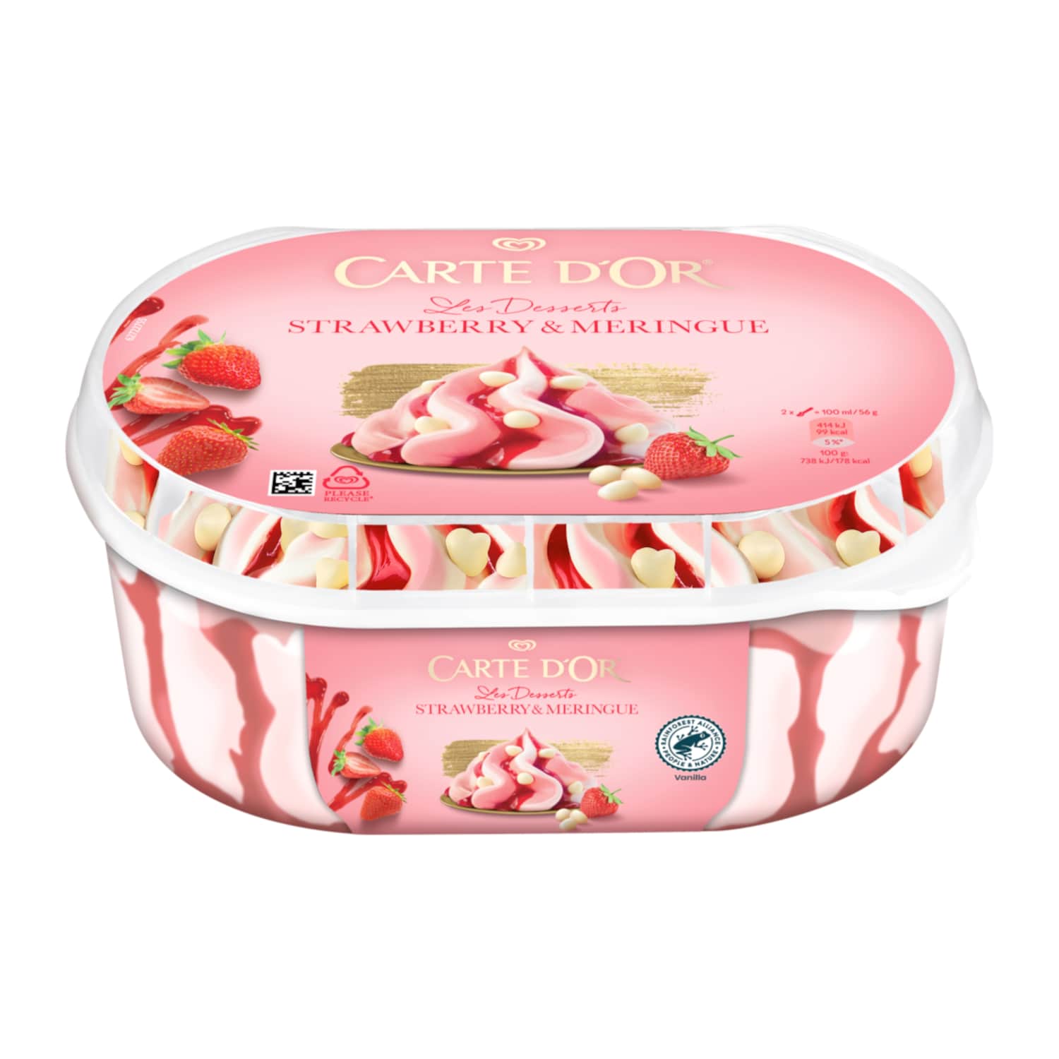 Jäätis maasika-besee Carte D'Or 825ml/463g