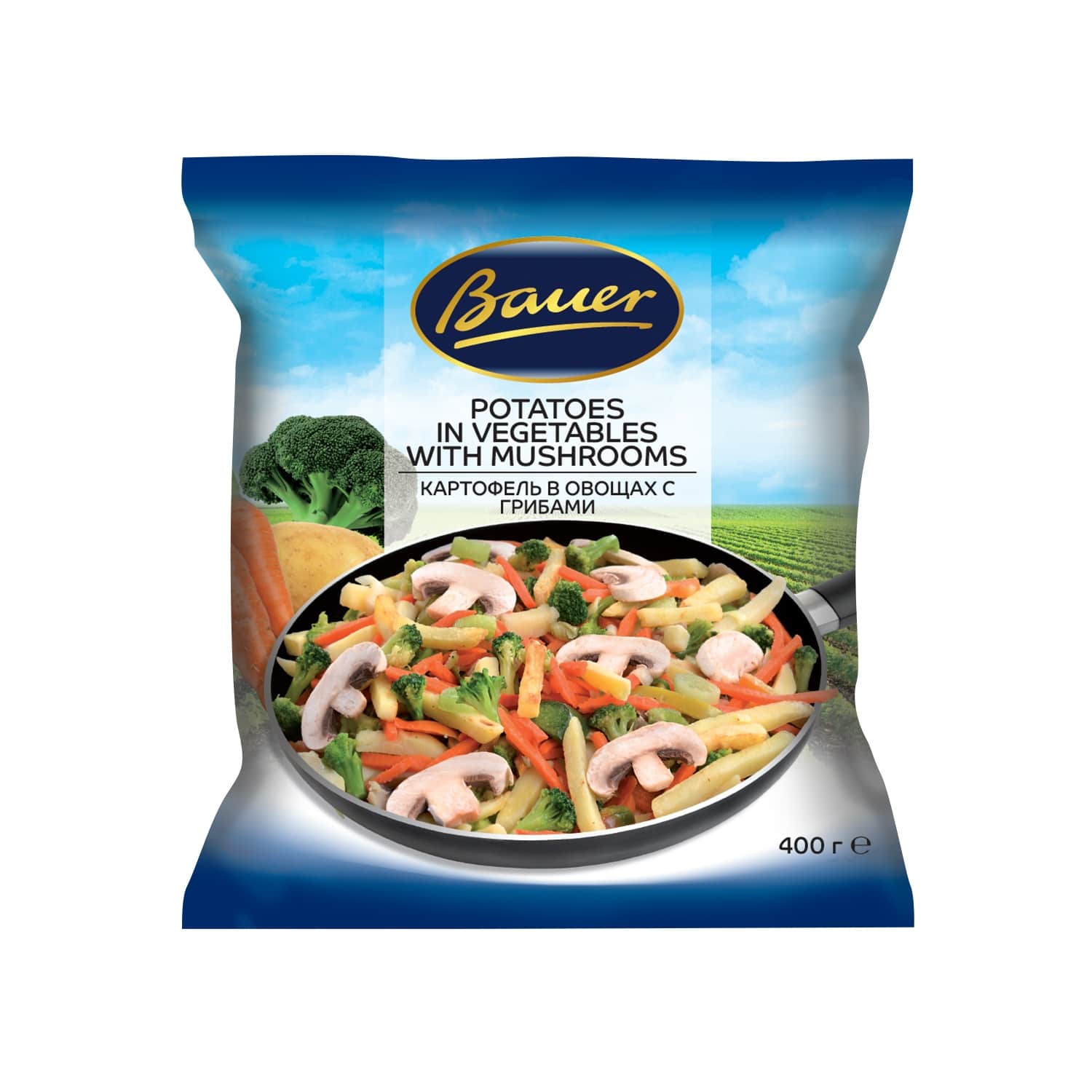 Kartulid köögiviljade ja seentega Bauer 400g