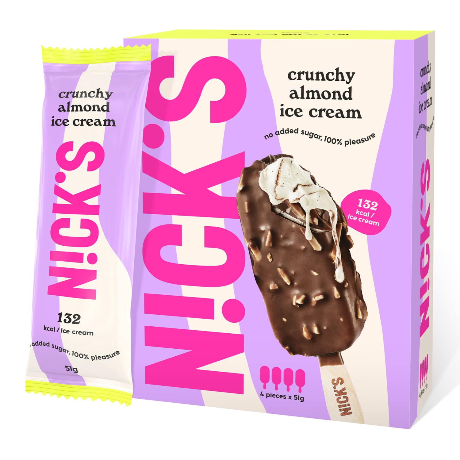 Pulgajäätis vanilje krõb. mandli Nick's 4x51g