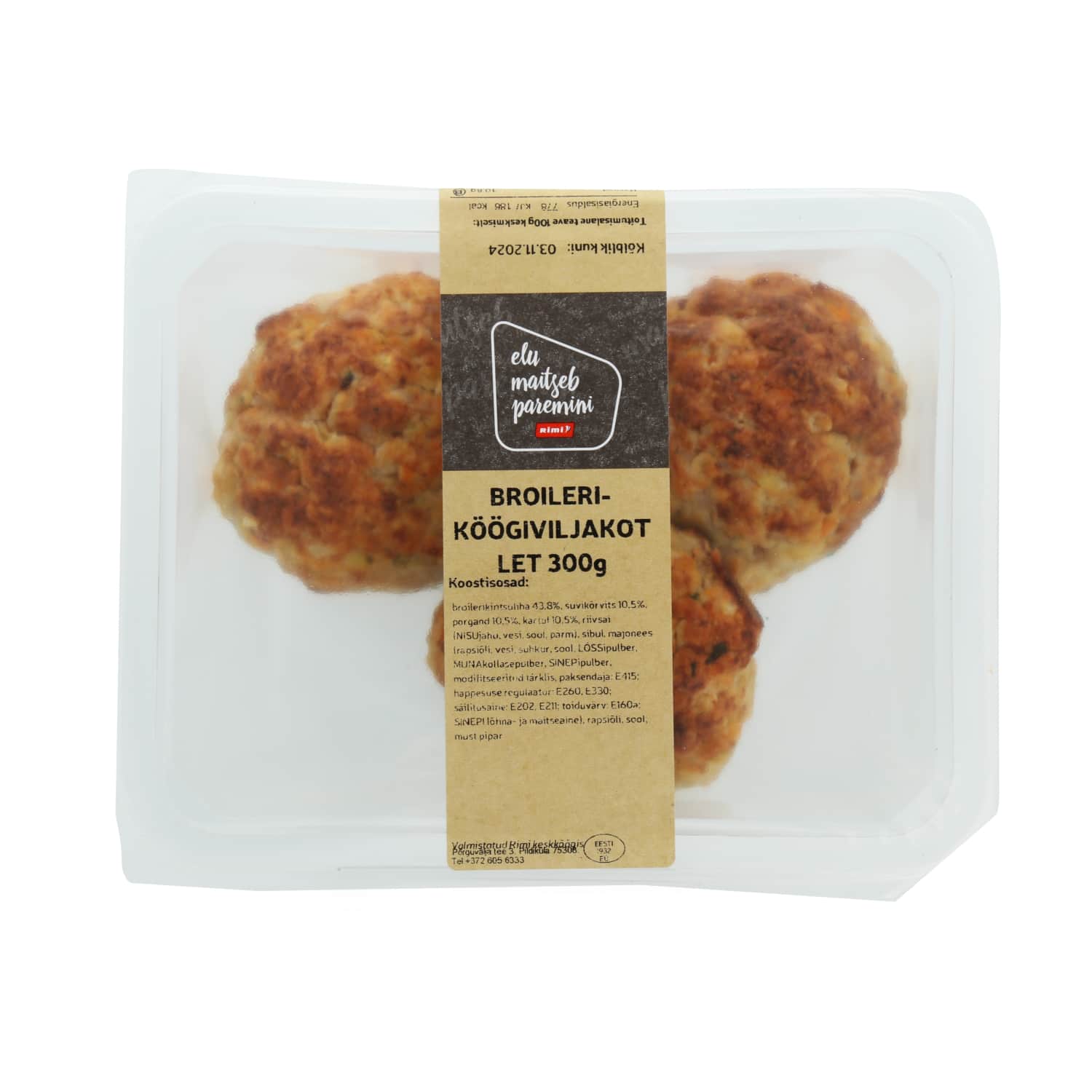 Broileri-köögiviljakotlet 300g