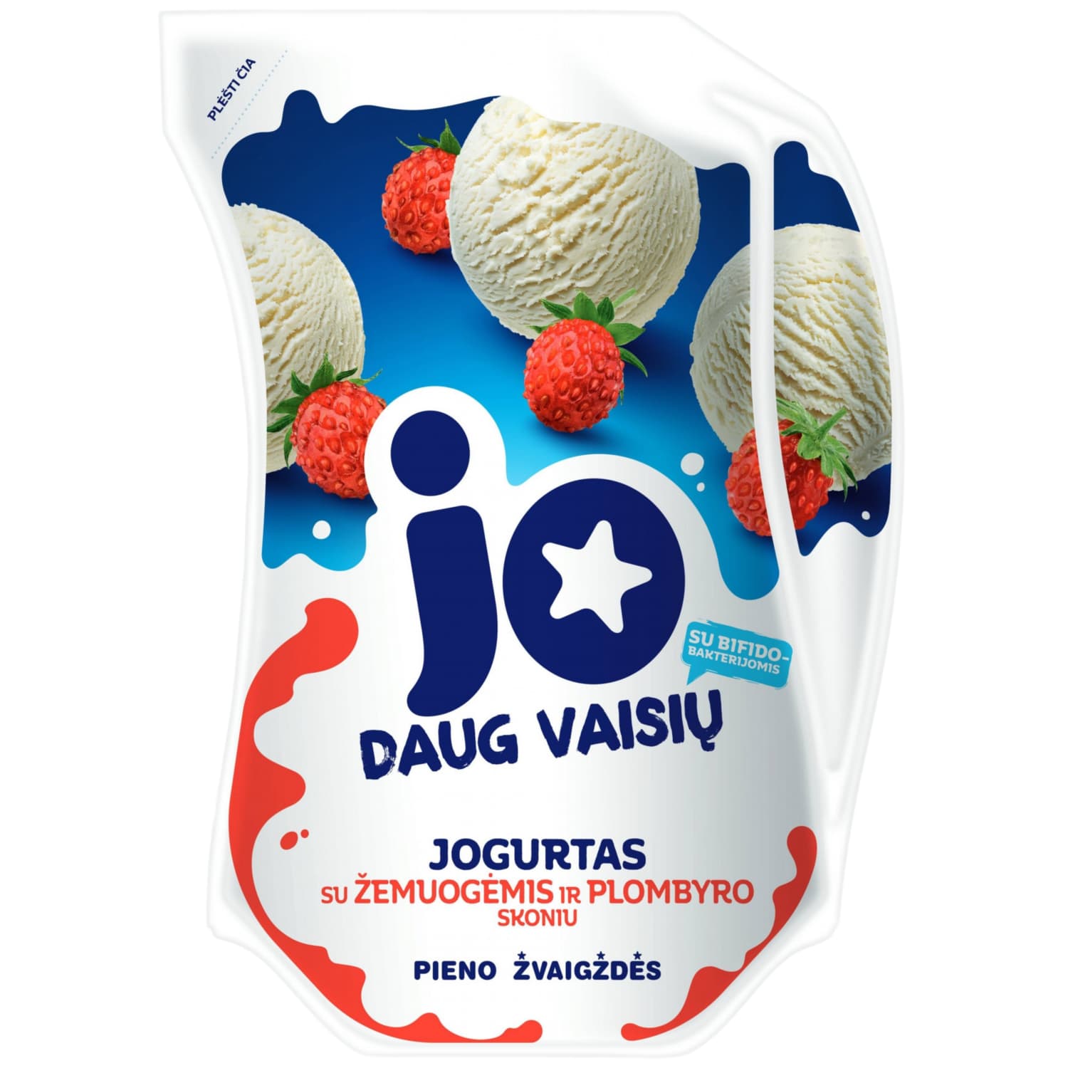 Jogurtas su žemuogėmis JO, 2,4 %, 900 g